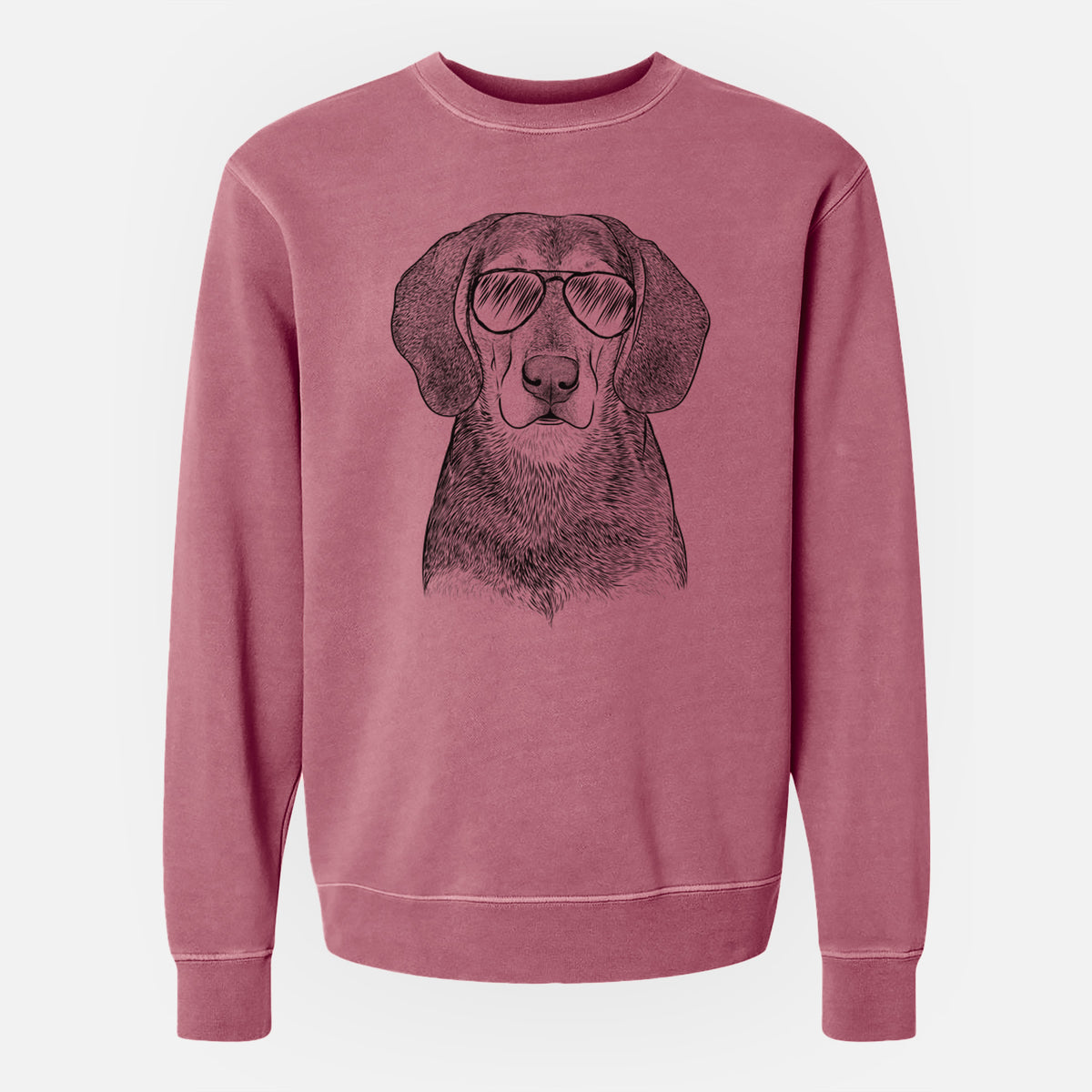 Aviator Daisy the Hound Mix - Unisex Pigment Dyed Crew Sweatshirt