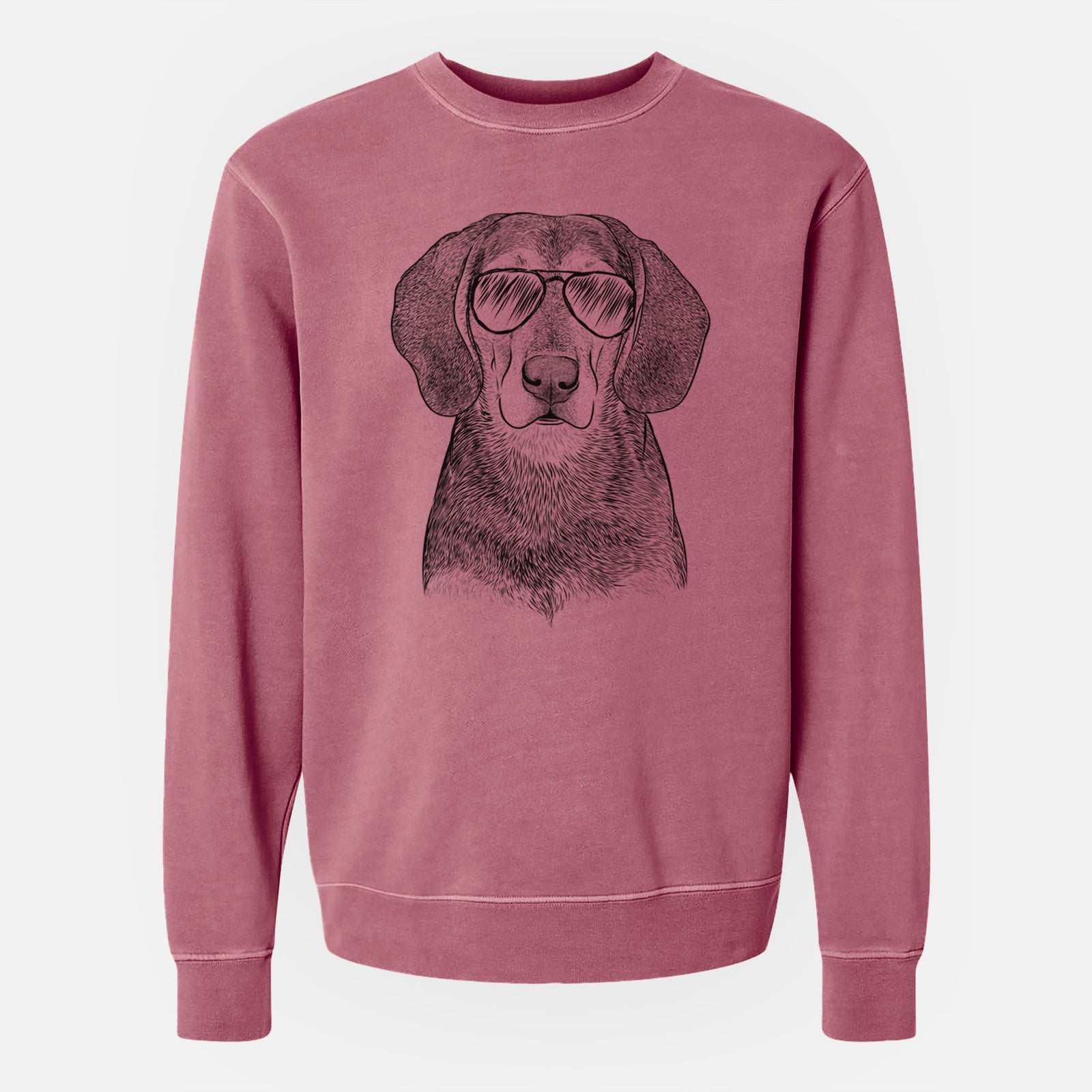 Aviator Daisy the Hound Mix - Unisex Pigment Dyed Crew Sweatshirt