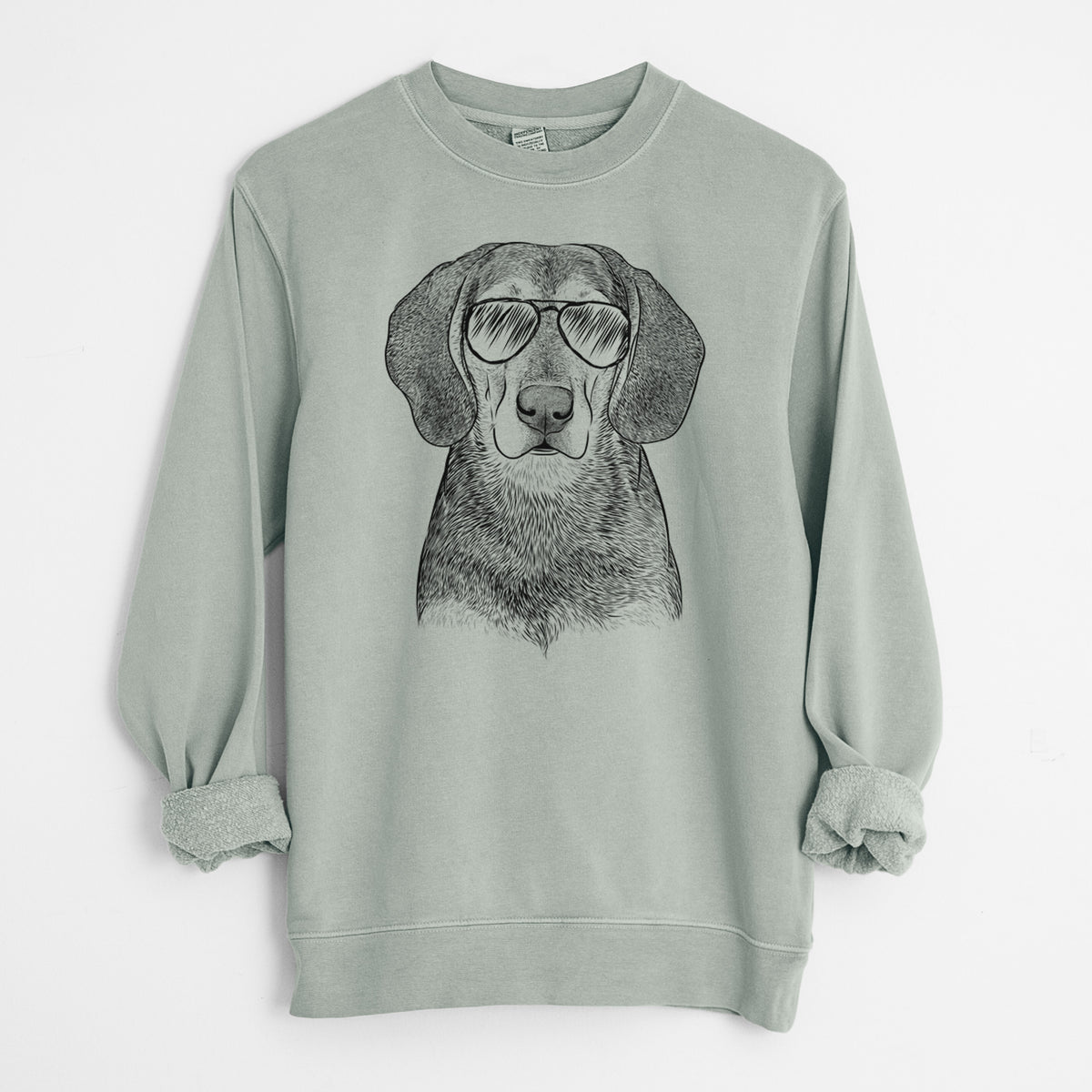 Aviator Daisy the Hound Mix - Unisex Pigment Dyed Crew Sweatshirt
