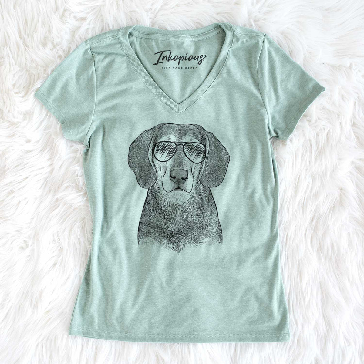 Aviator Daisy the Hound Mix - Women's V-neck Shirt