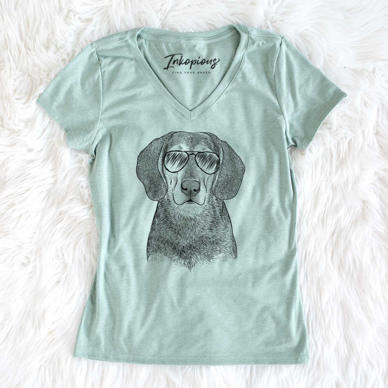 Aviator Daisy the Hound Mix - Women's V-neck Shirt