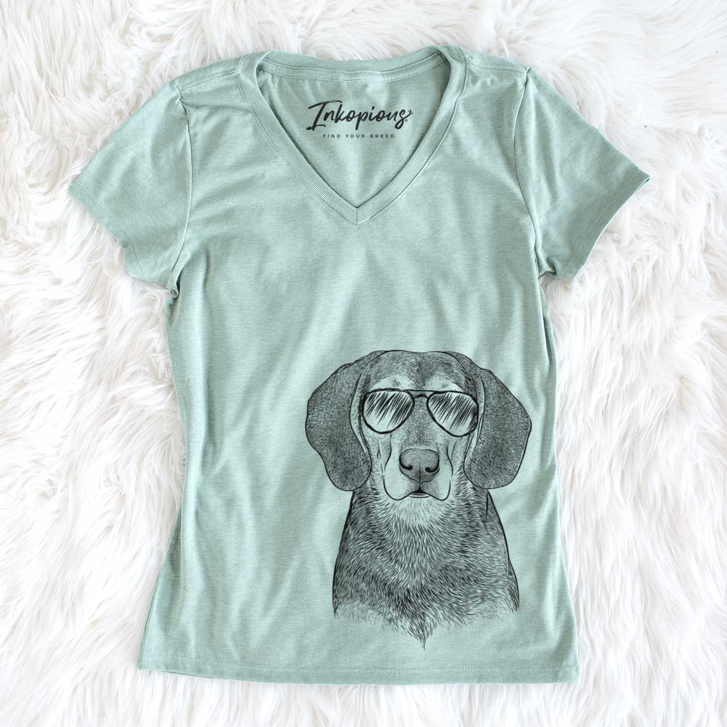 Aviator Daisy the Hound Mix - Women's V-neck Shirt