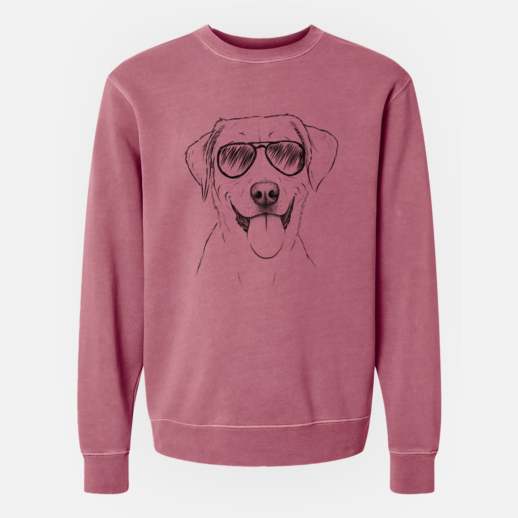 Aviator Daisy the Labrador Retriever - Unisex Pigment Dyed Crew Sweatshirt