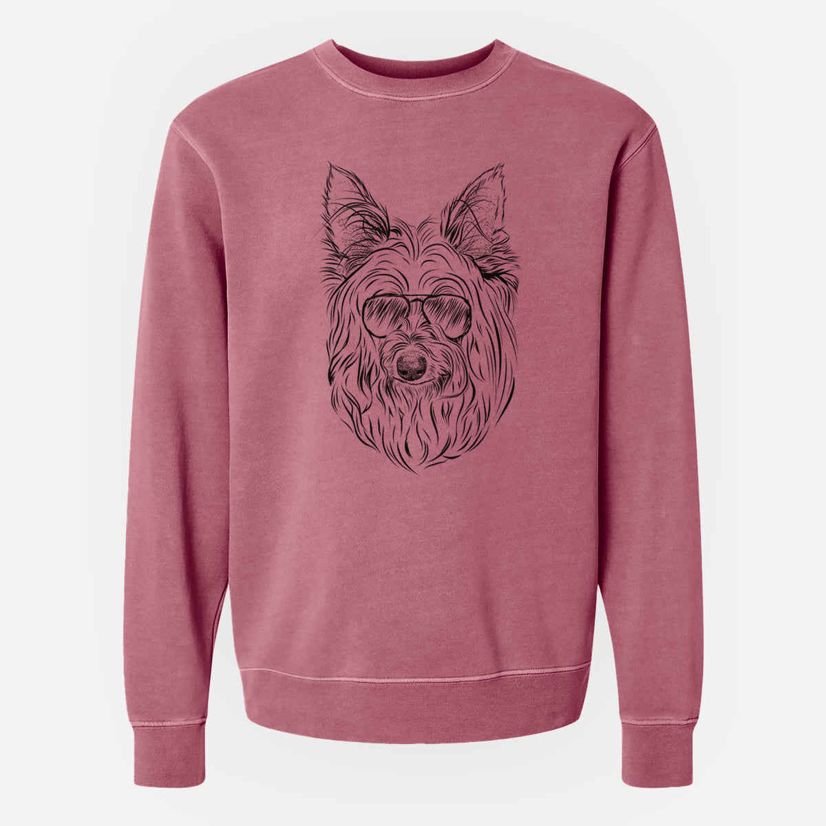 Aviator Daisy May the Silky Terrier - Unisex Pigment Dyed Crew Sweatshirt
