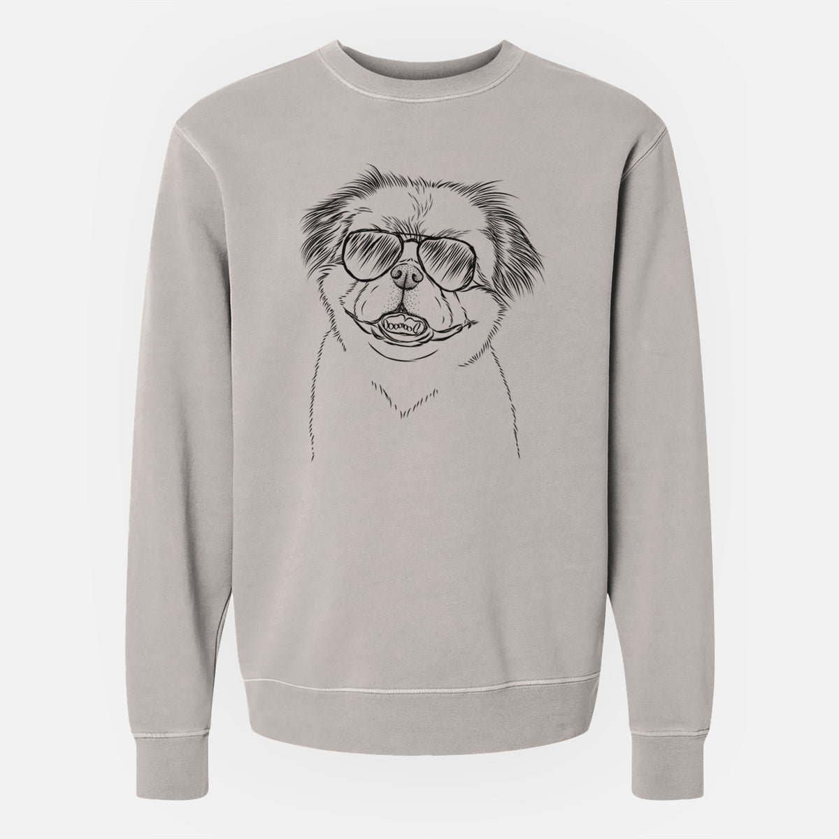 Aviator Danny the Pekingese - Unisex Pigment Dyed Crew Sweatshirt