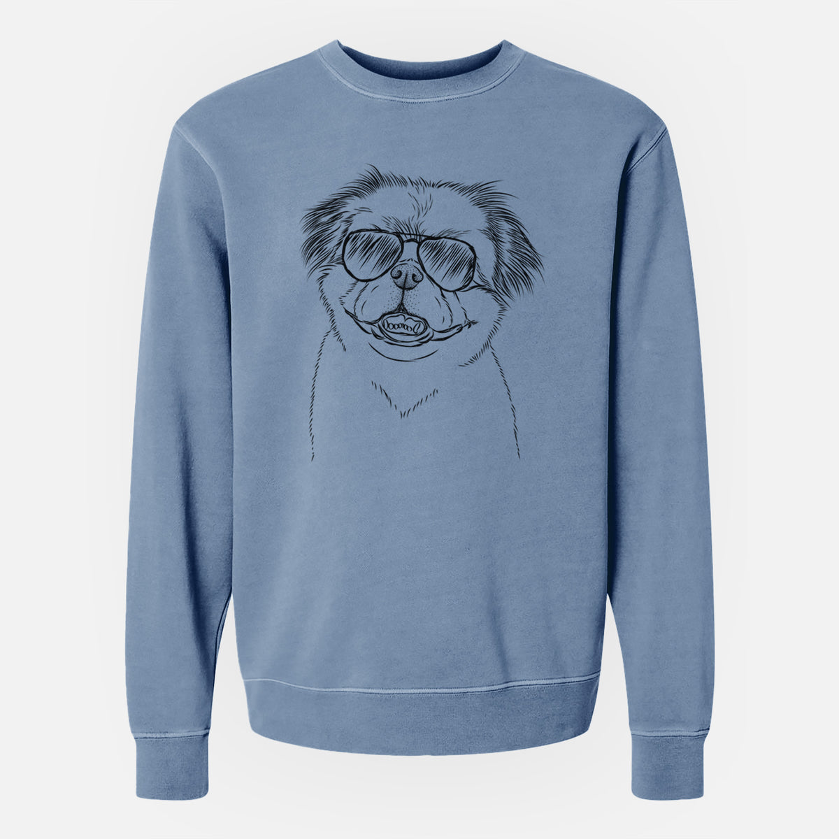 Aviator Danny the Pekingese - Unisex Pigment Dyed Crew Sweatshirt