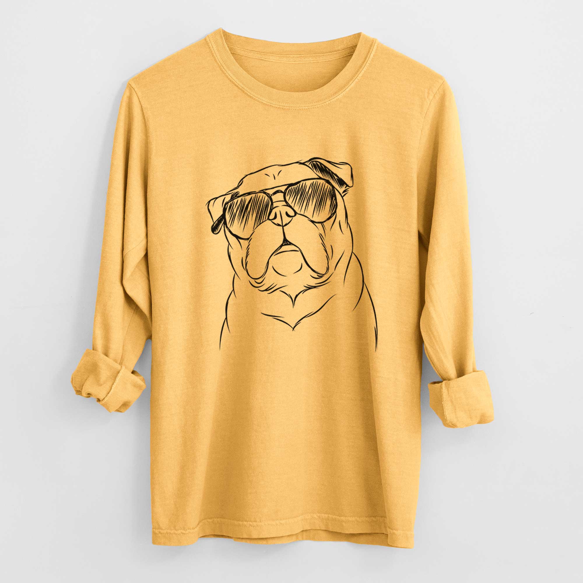 Aviators Darling Chloe the Pug - Heavyweight 100% Cotton Long Sleeve