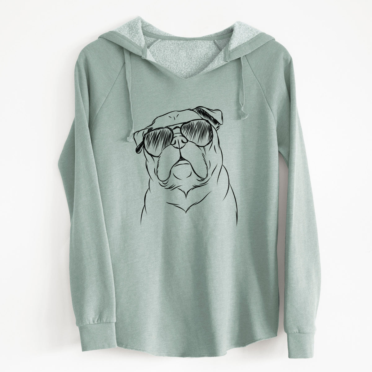 Aviator Darling Chloe the Pug - Cali Wave Hooded Sweatshirt