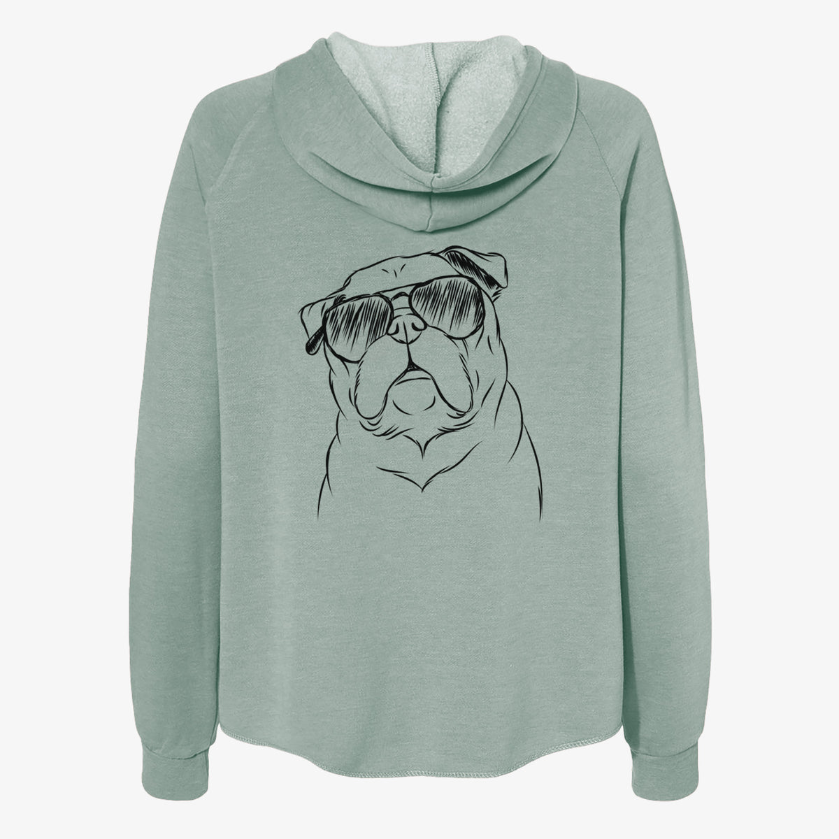 Darling Chloe the Pug - Women's Cali Wave Zip-Up Sweatshirt