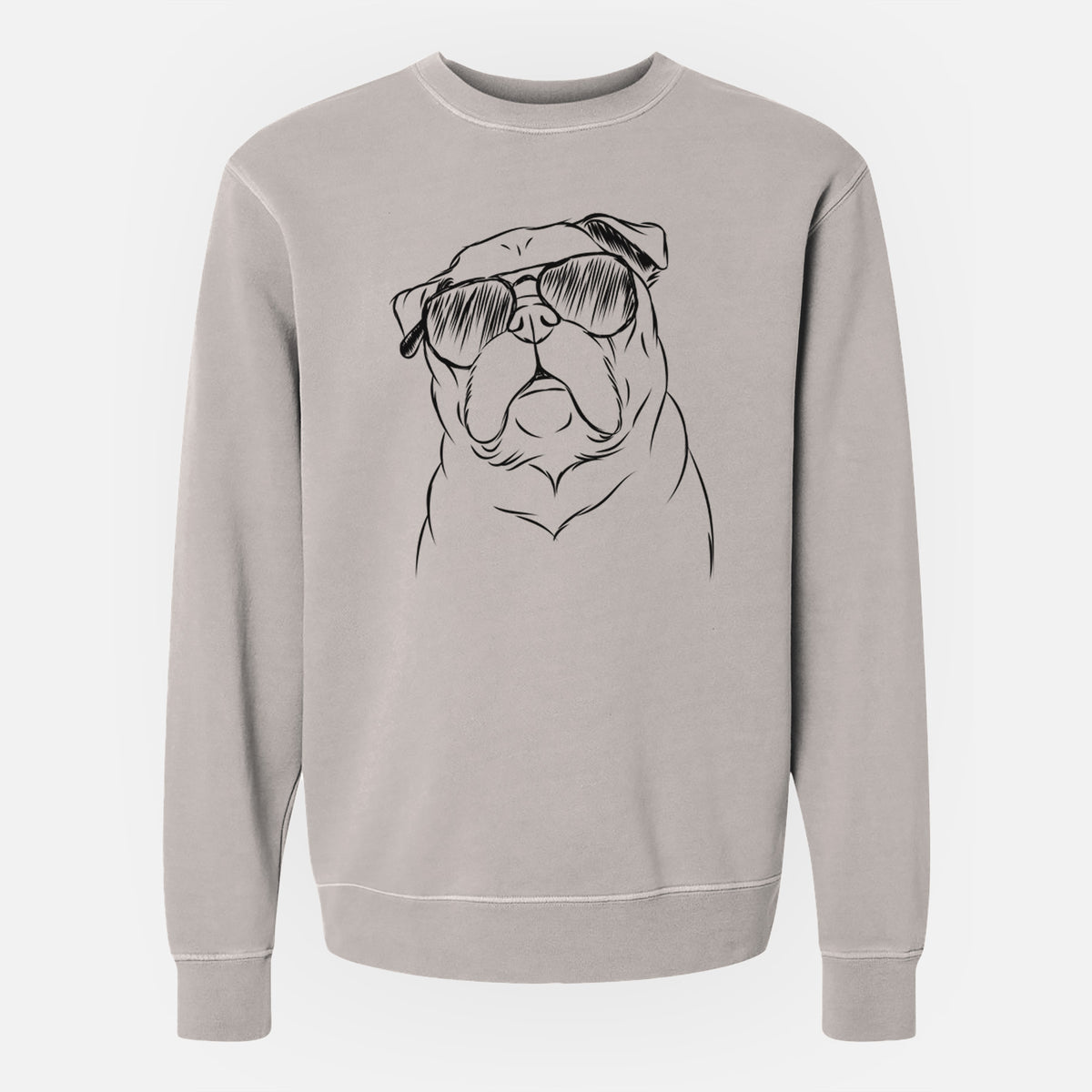 Aviator Darling Chloe the Pug - Unisex Pigment Dyed Crew Sweatshirt