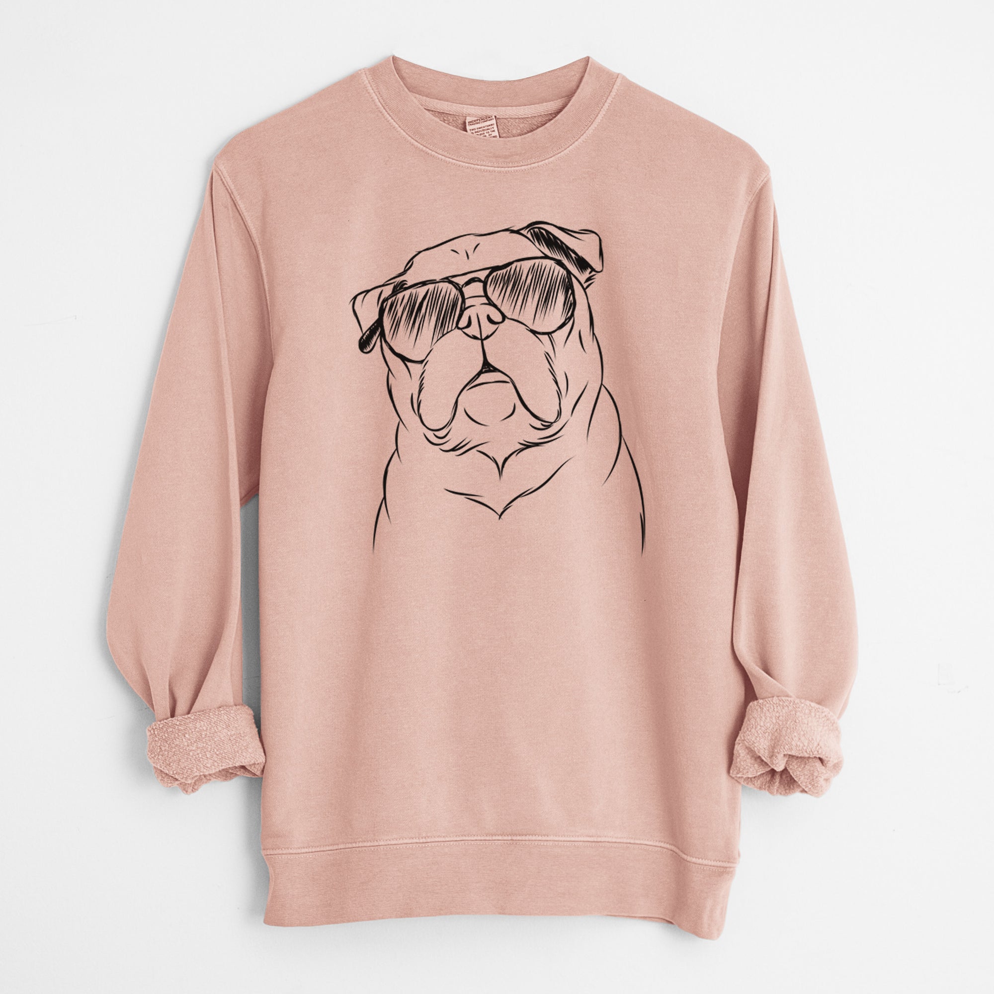 Aviator Darling Chloe the Pug - Unisex Pigment Dyed Crew Sweatshirt