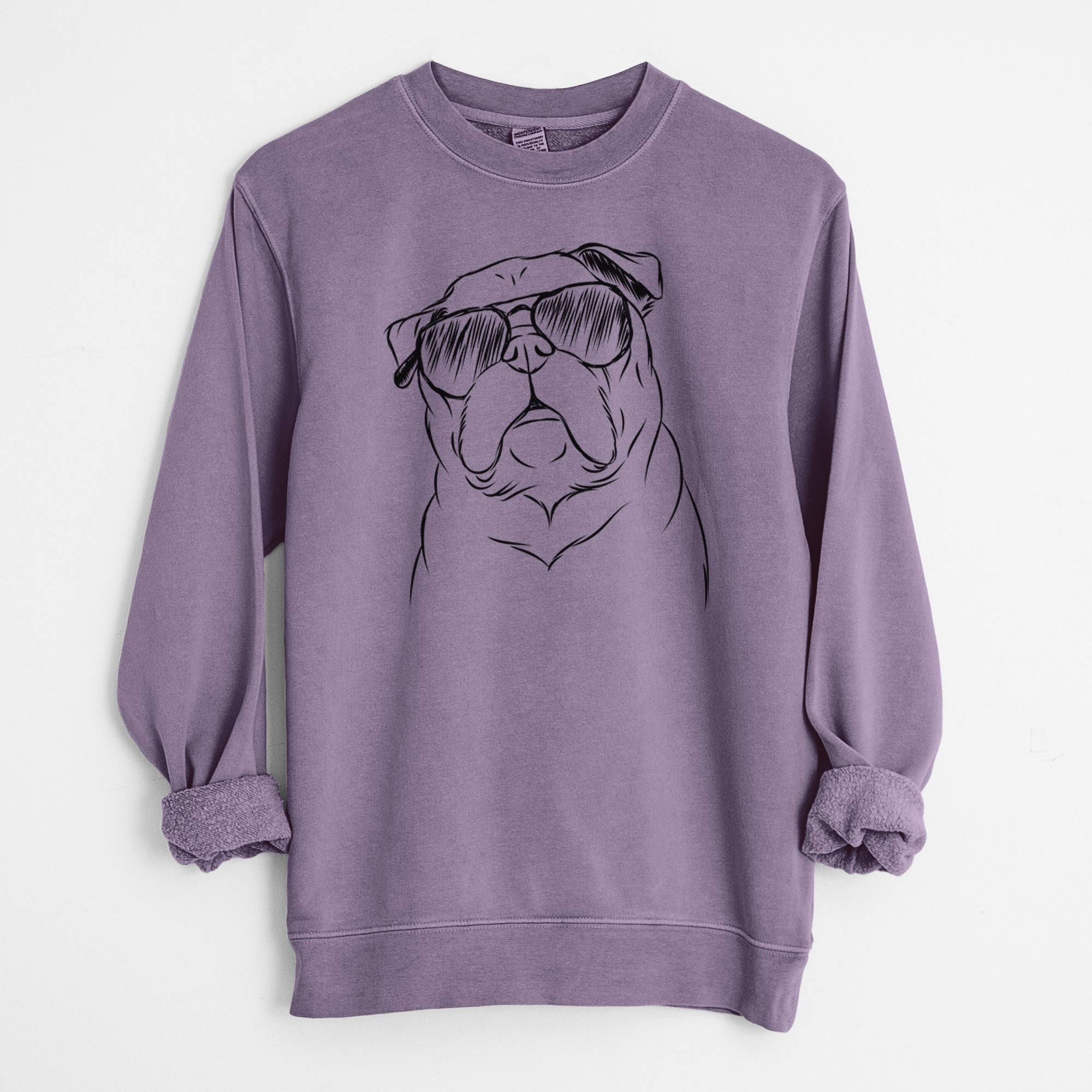 Aviator Darling Chloe the Pug - Unisex Pigment Dyed Crew Sweatshirt