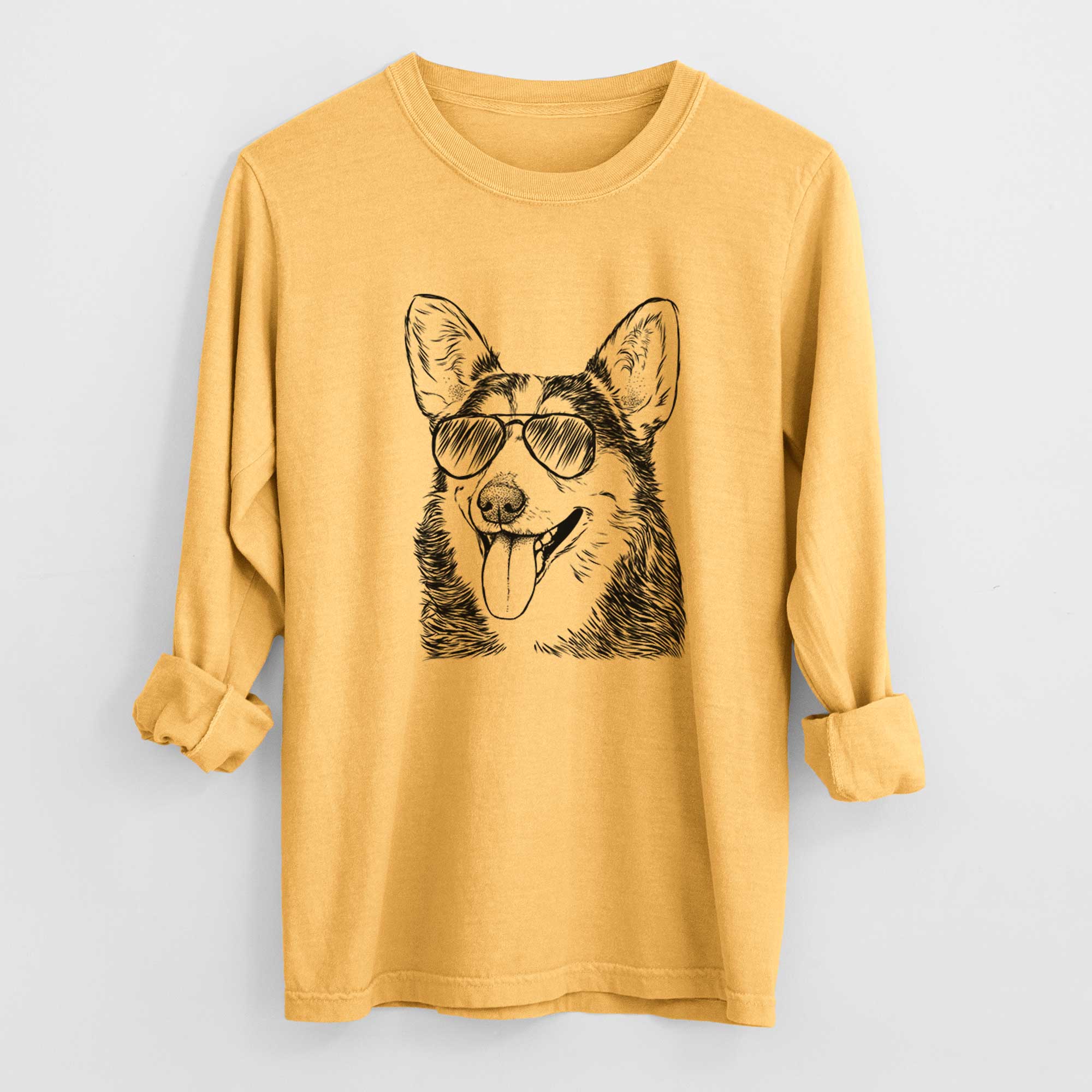 Aviators Darma the Corgi - Heavyweight 100% Cotton Long Sleeve