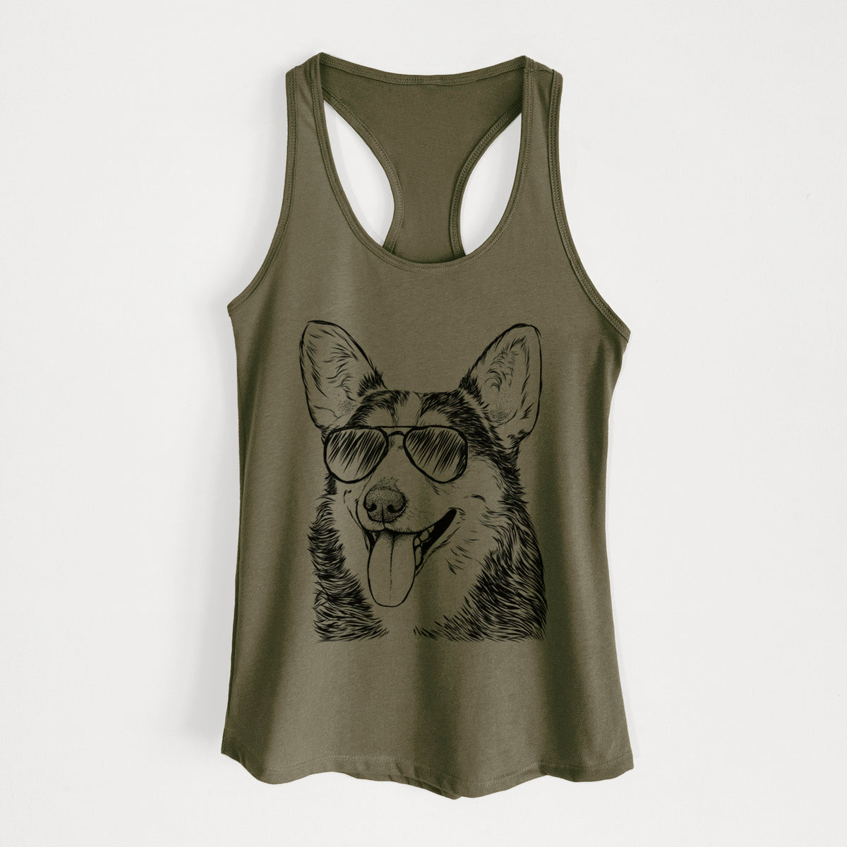 Darma the Corgi - Women's Racerback Tanktop