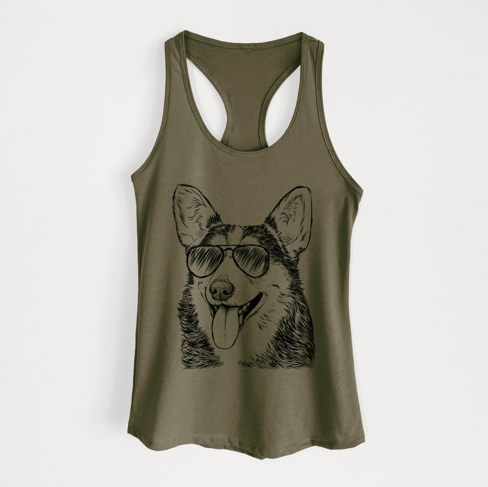 Darma the Corgi - Women's Racerback Tanktop
