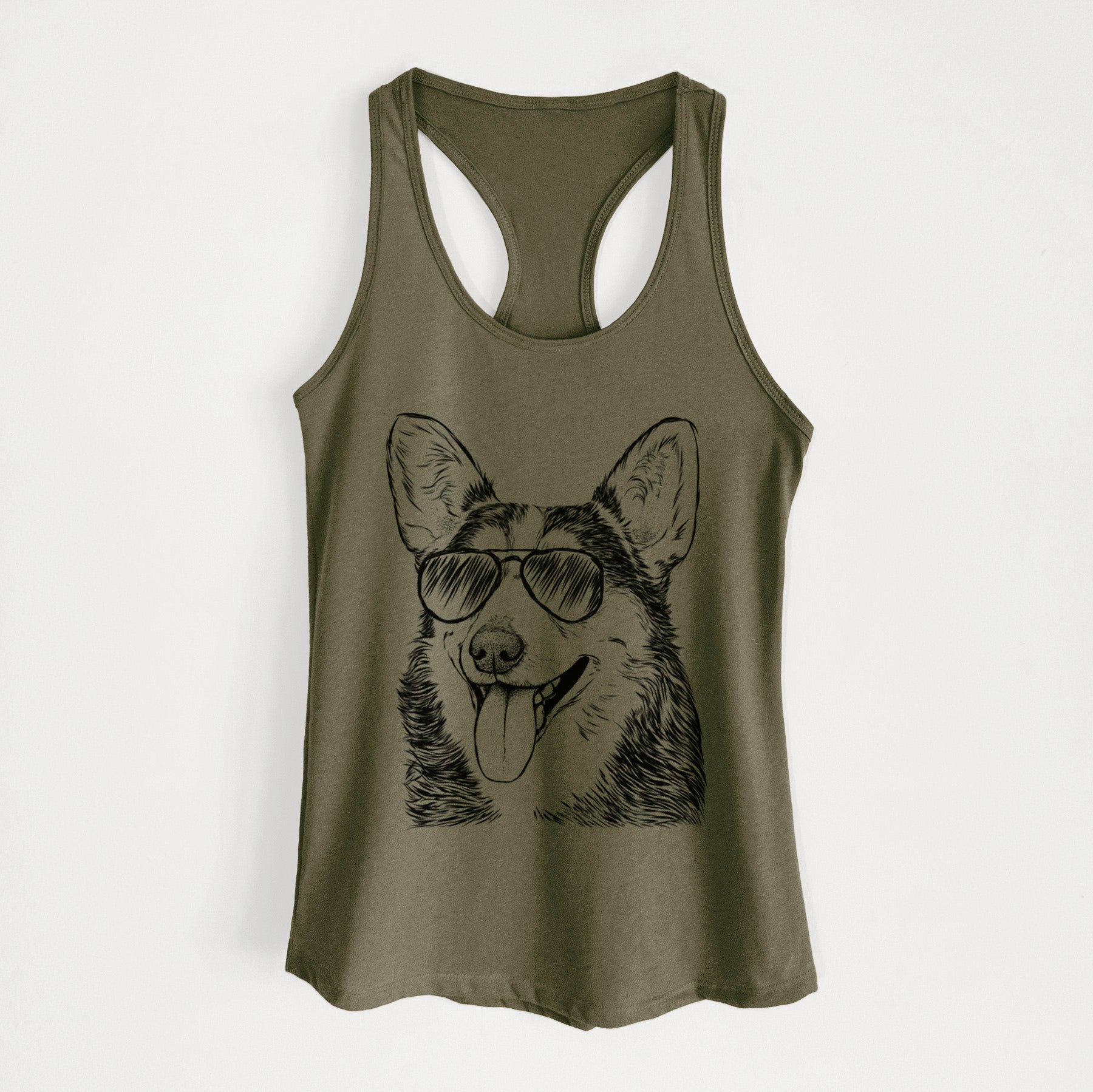 Darma the Corgi - Women's Racerback Tanktop