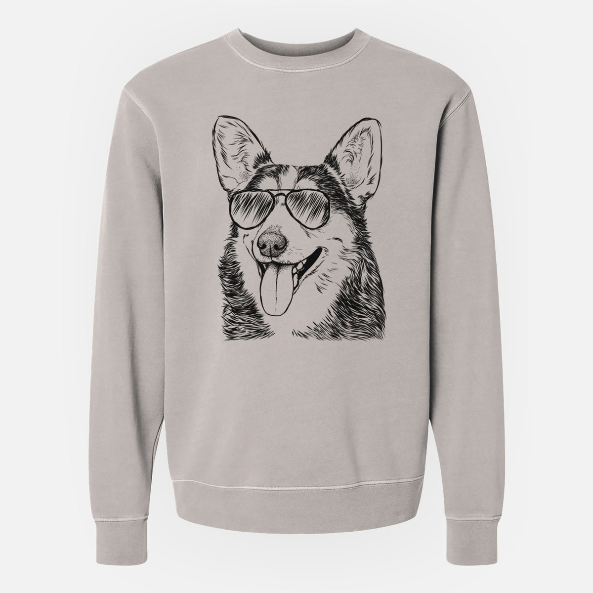 Aviator Darma the Corgi - Unisex Pigment Dyed Crew Sweatshirt