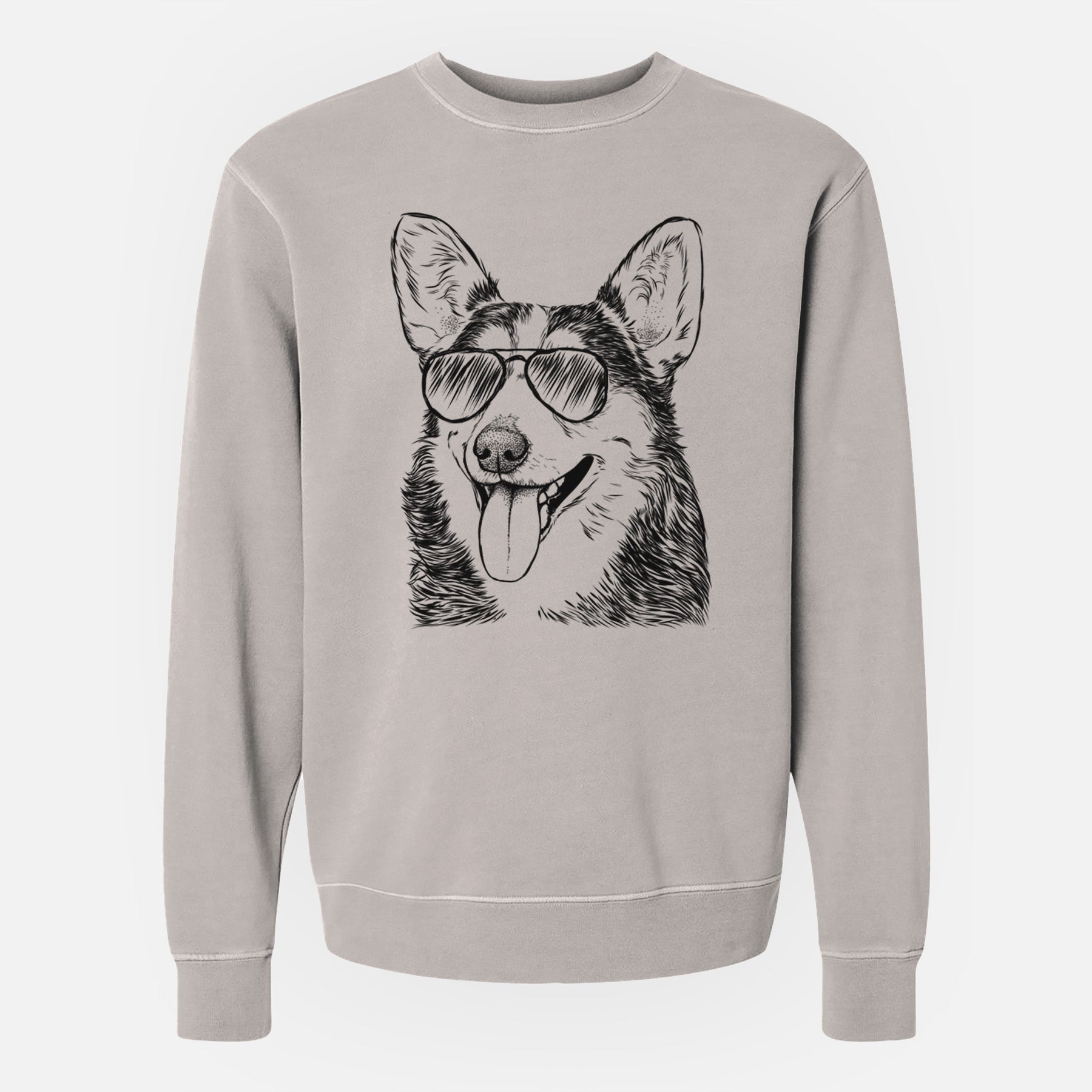 Aviator Darma the Corgi - Unisex Pigment Dyed Crew Sweatshirt