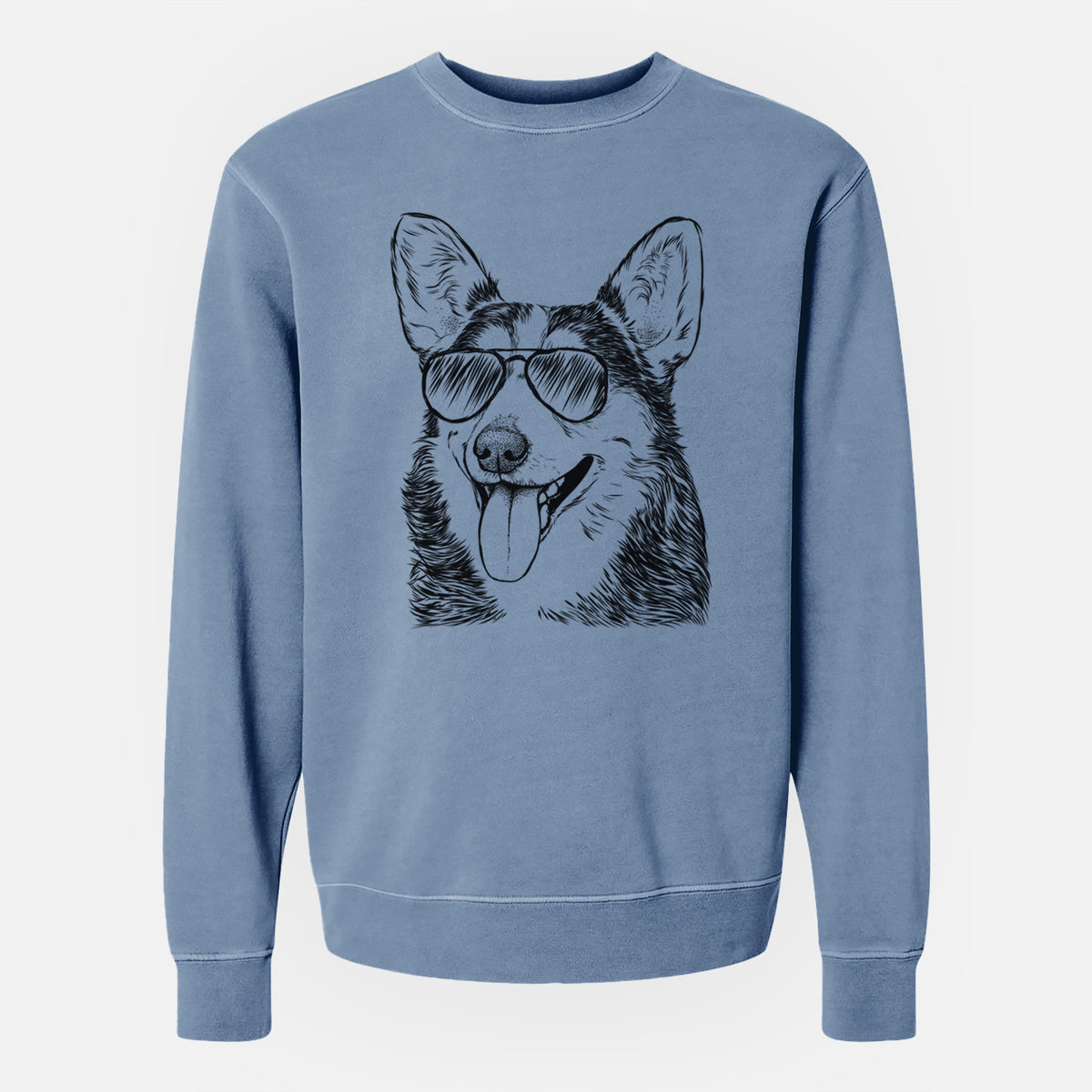 Aviator Darma the Corgi - Unisex Pigment Dyed Crew Sweatshirt