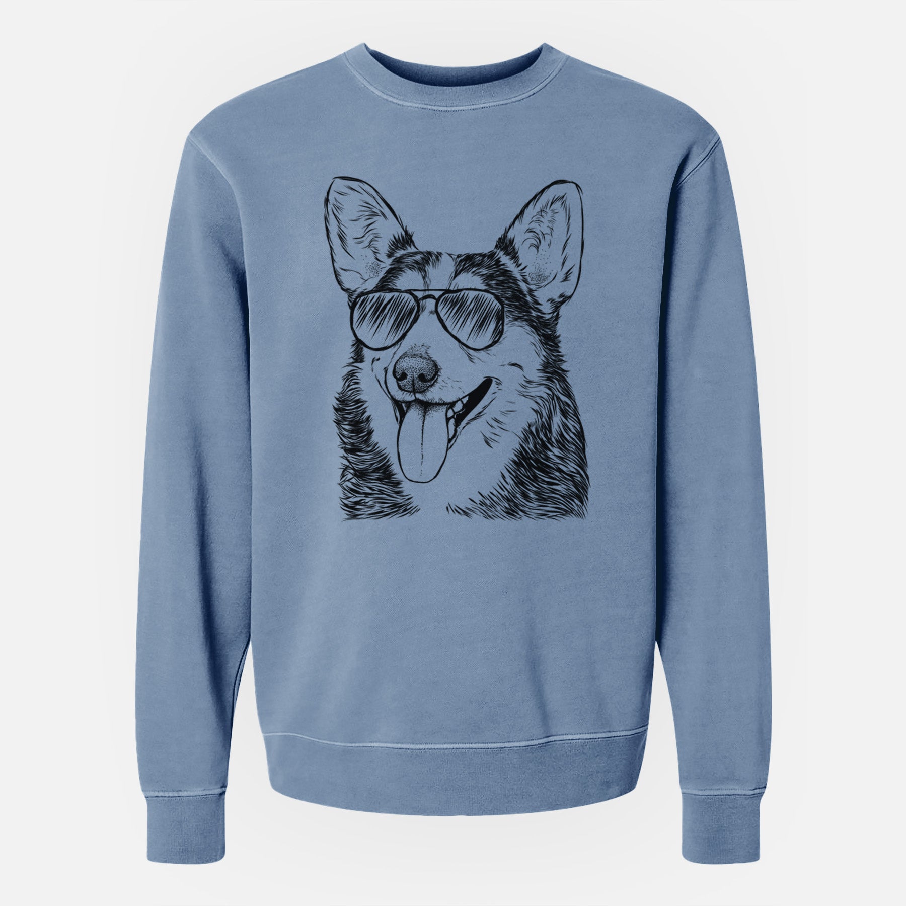 Aviator Darma the Corgi - Unisex Pigment Dyed Crew Sweatshirt