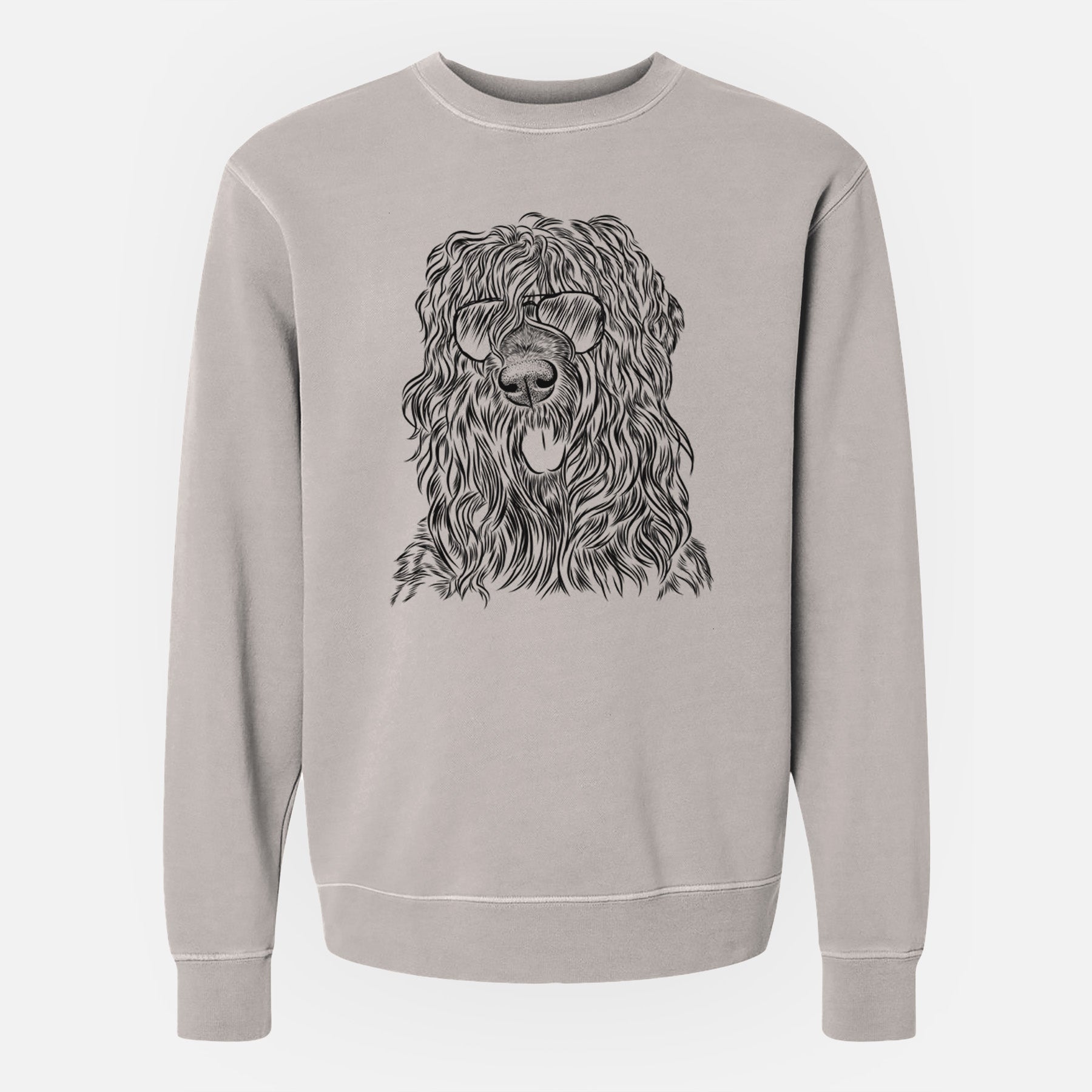 Aviator Darryl the Black Russian Terrier - Unisex Pigment Dyed Crew Sweatshirt