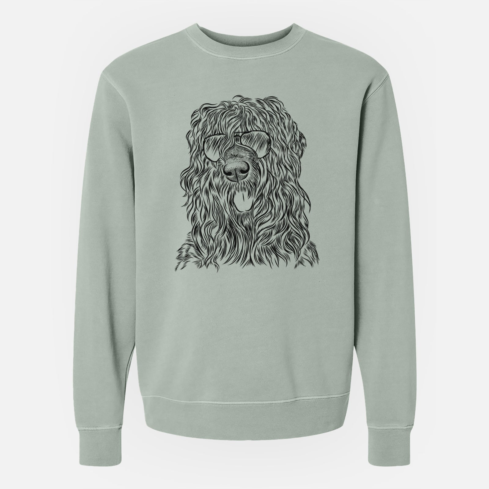 Aviator Darryl the Black Russian Terrier - Unisex Pigment Dyed Crew Sweatshirt