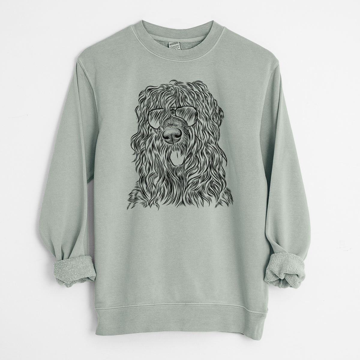 Aviator Darryl the Black Russian Terrier - Unisex Pigment Dyed Crew Sweatshirt