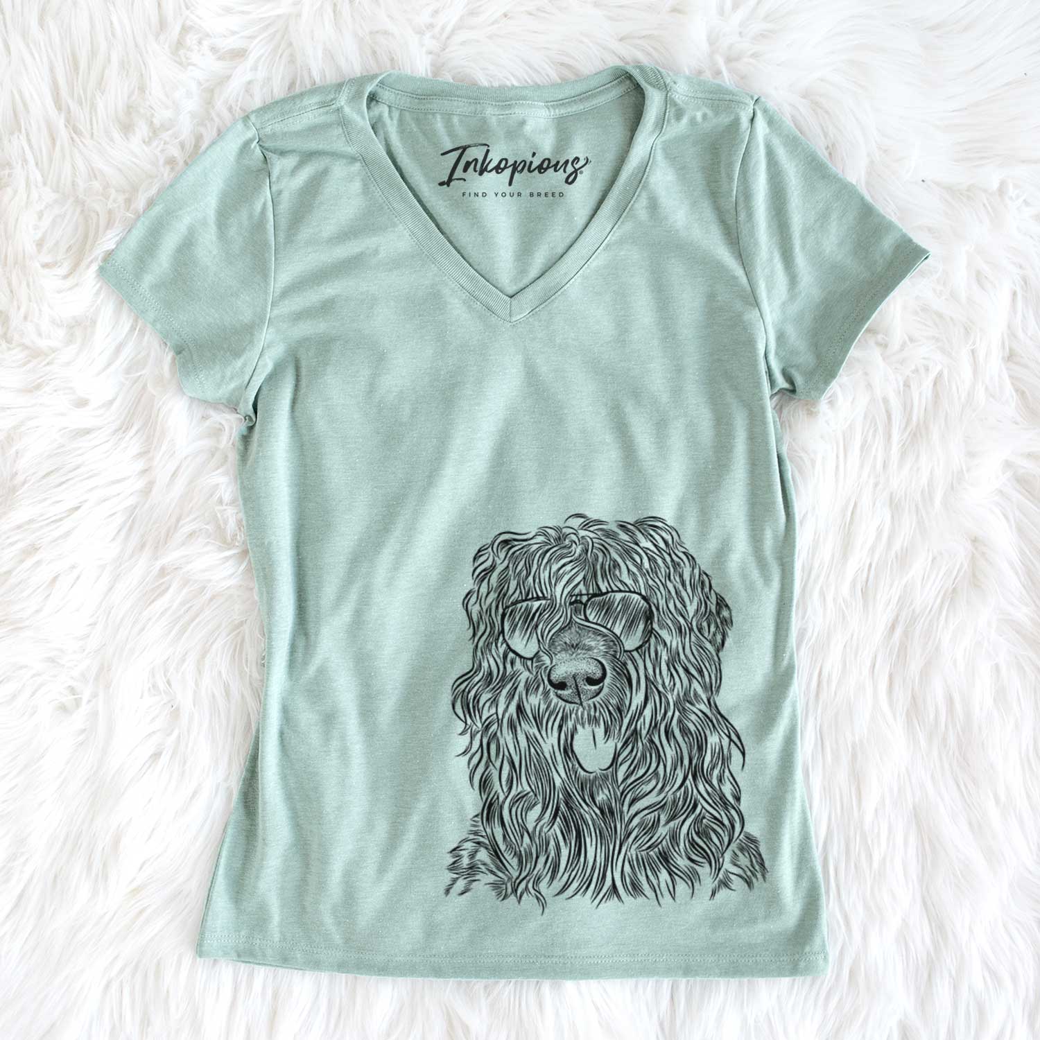 Aviator Darryl the Black Russian Terrier - Women's V-neck Shirt