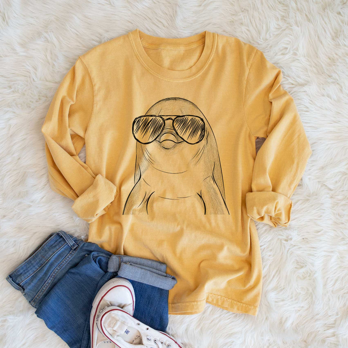 Aviators Dave the Dolphin - Heavyweight 100% Cotton Long Sleeve
