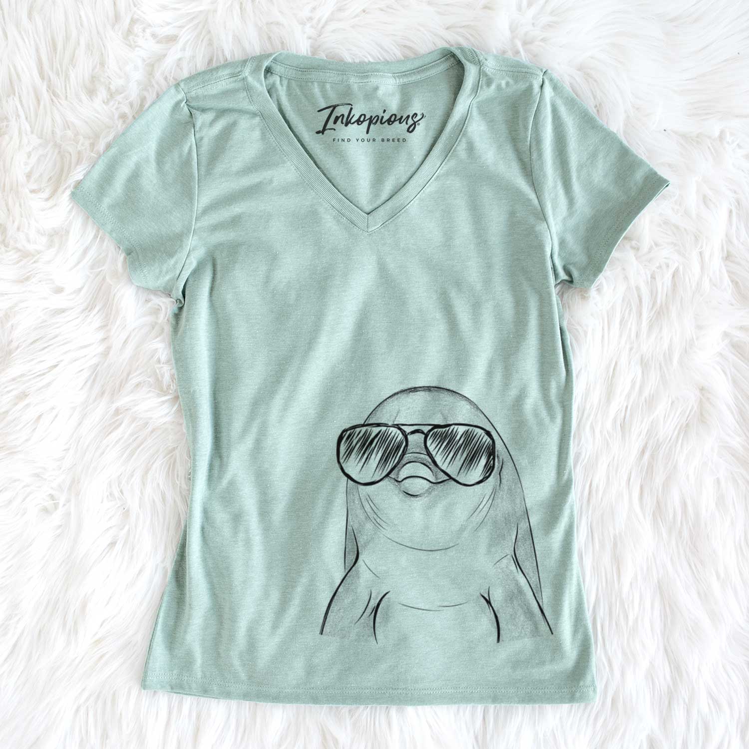 Aviator Dave the Dolphin - Women's V-neck Shirt