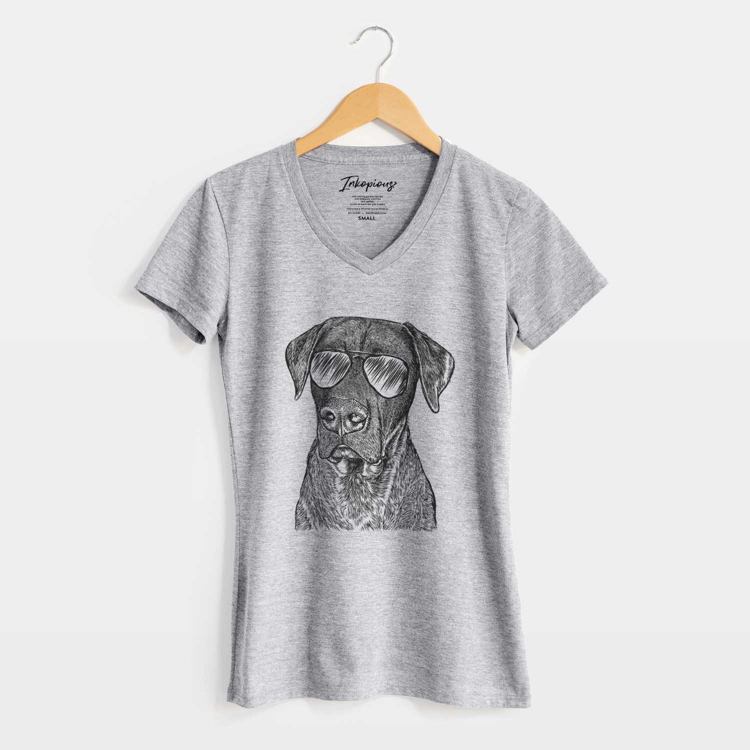 Aviator David the Boxador - Women's V-neck Shirt