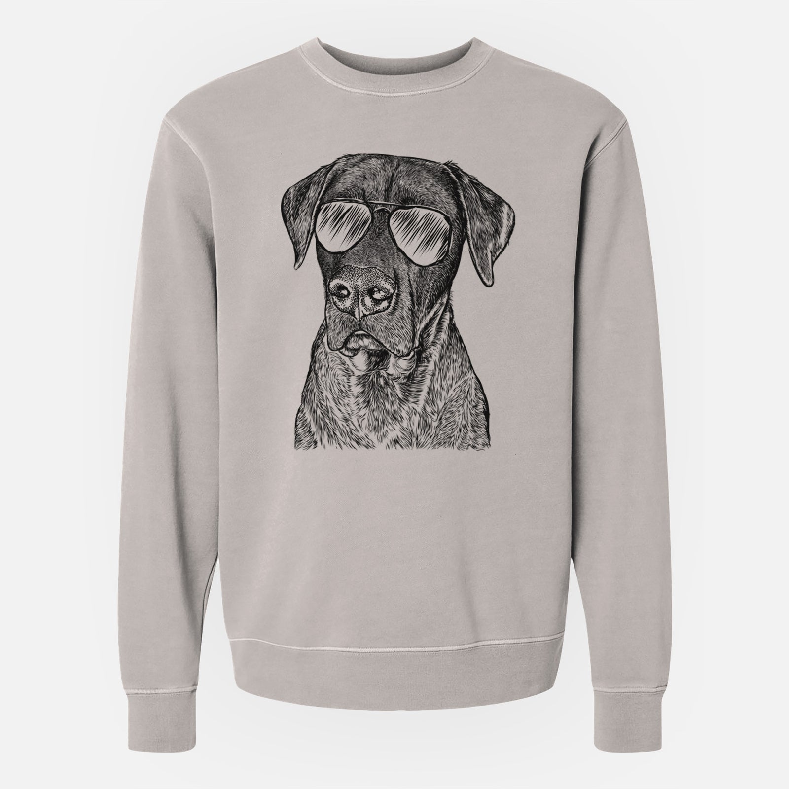Aviator David the Boxador - Unisex Pigment Dyed Crew Sweatshirt