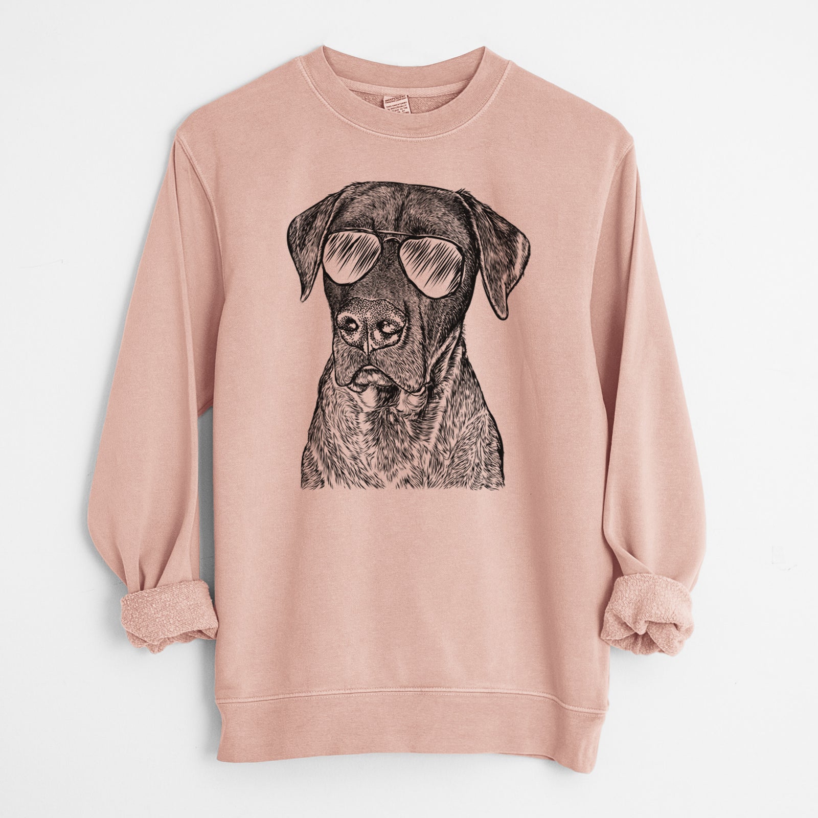 Aviator David the Boxador - Unisex Pigment Dyed Crew Sweatshirt