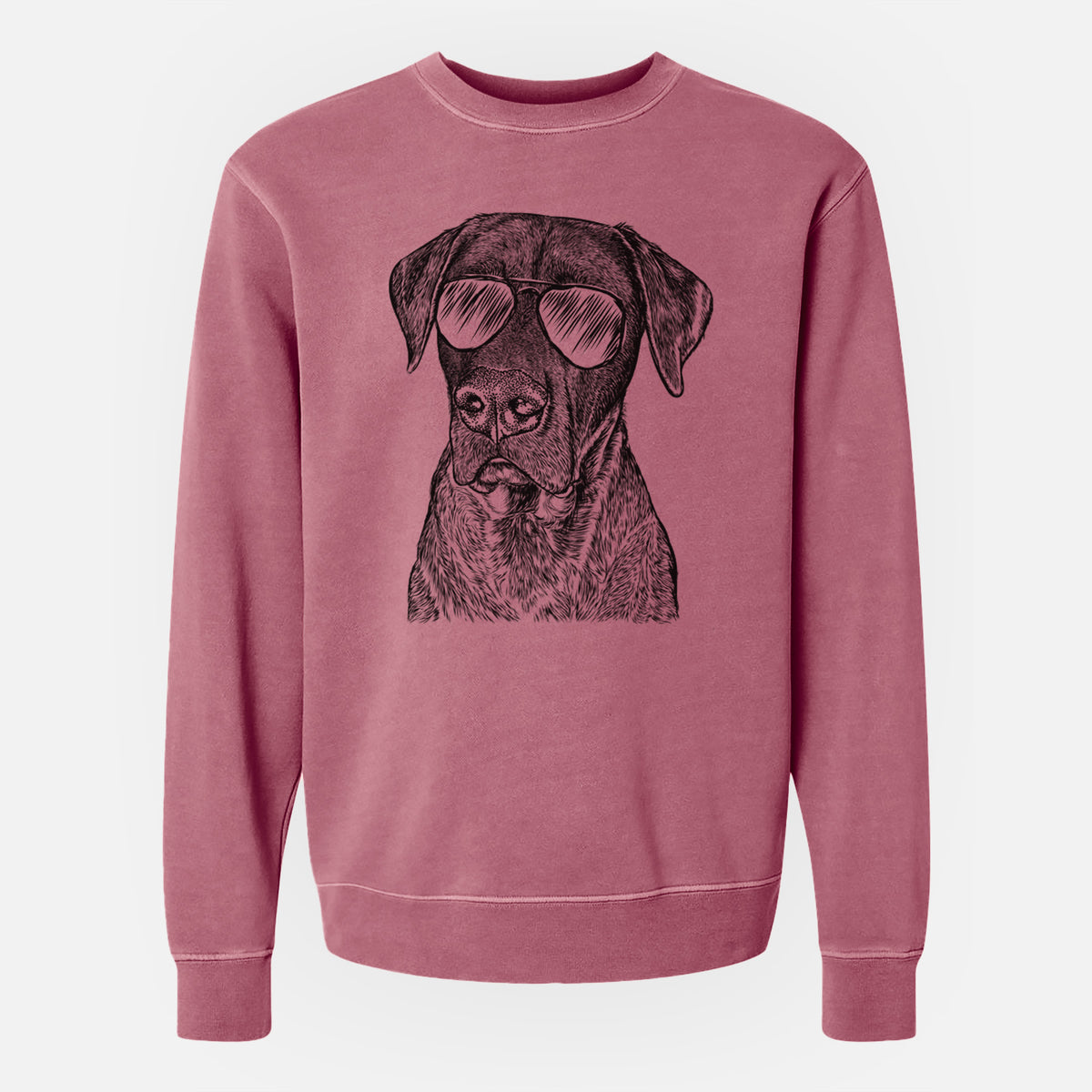 Aviator David the Boxador - Unisex Pigment Dyed Crew Sweatshirt