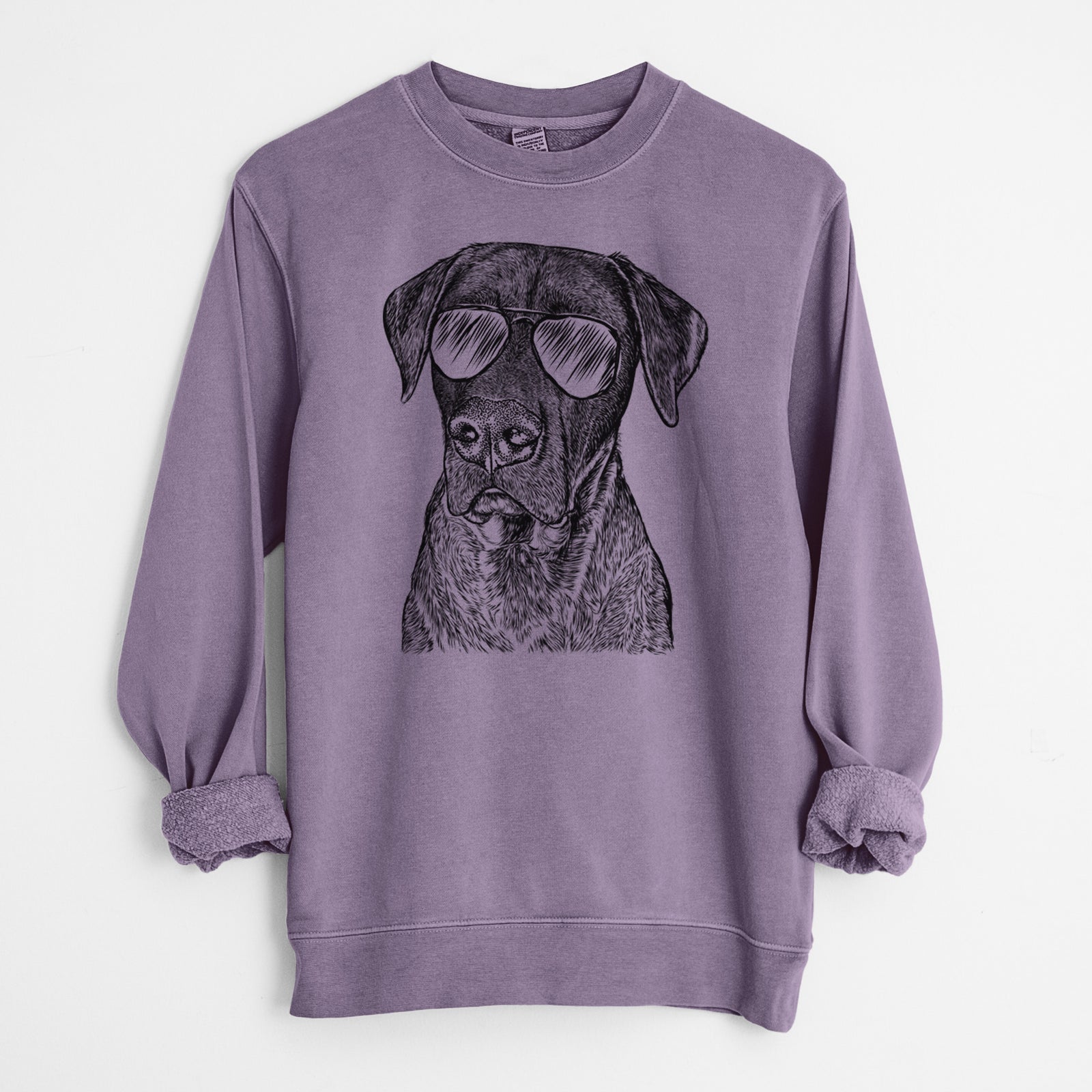 Aviator David the Boxador - Unisex Pigment Dyed Crew Sweatshirt