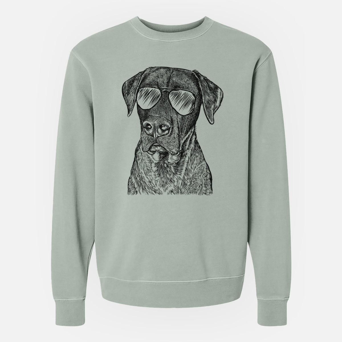 Aviator David the Boxador - Unisex Pigment Dyed Crew Sweatshirt
