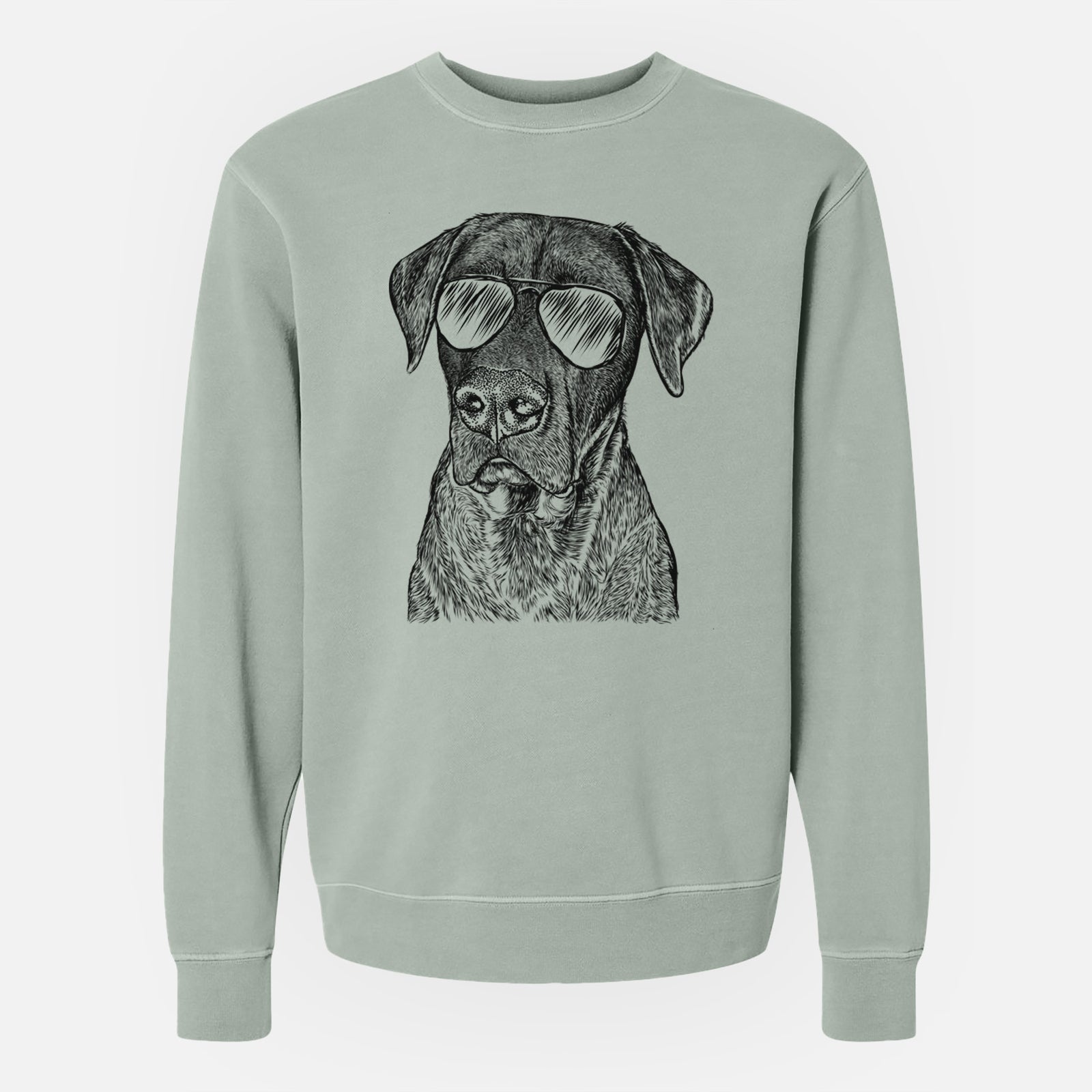 Aviator David the Boxador - Unisex Pigment Dyed Crew Sweatshirt