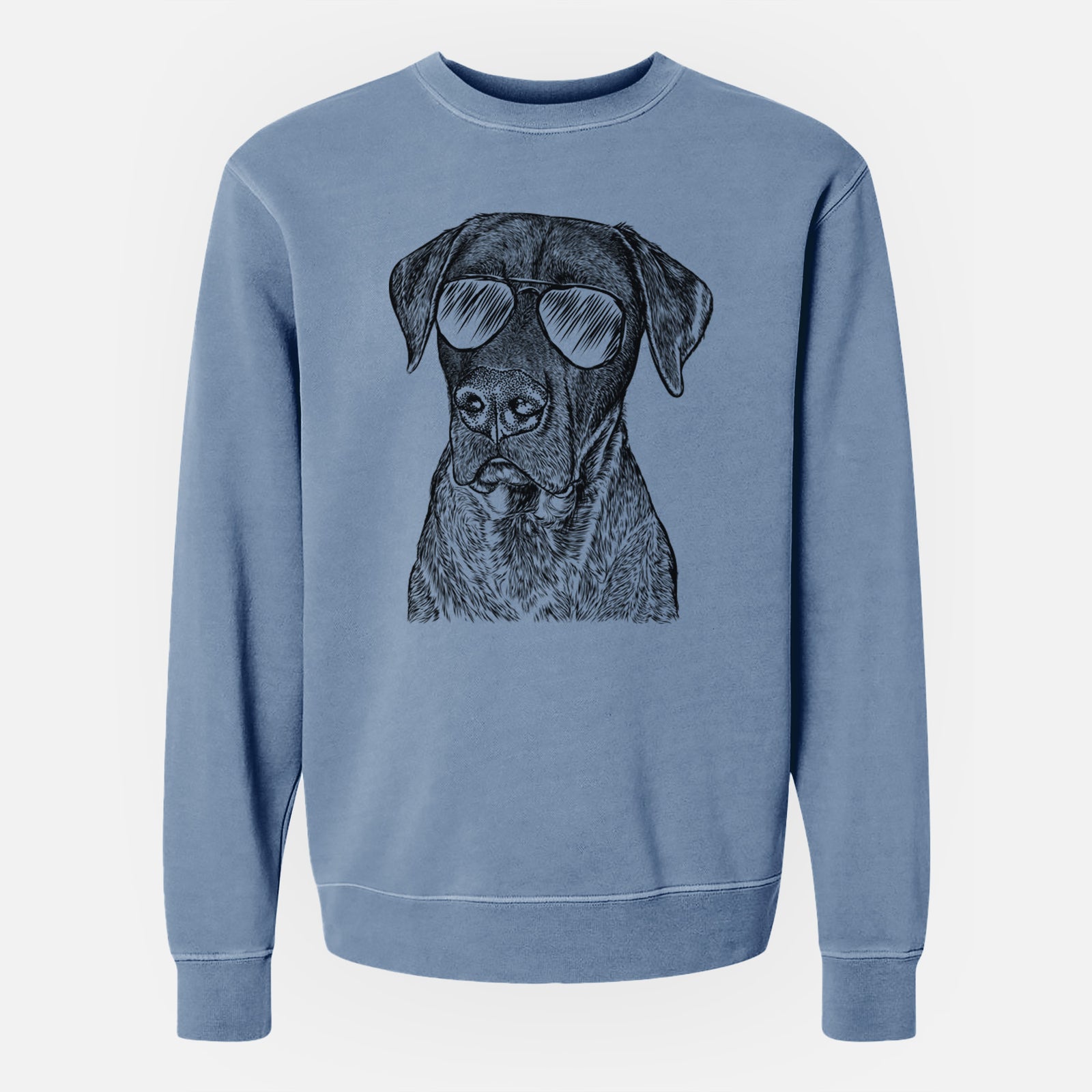 Aviator David the Boxador - Unisex Pigment Dyed Crew Sweatshirt