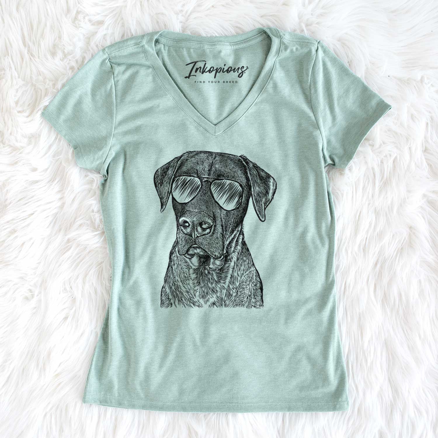 Aviator David the Boxador - Women's V-neck Shirt