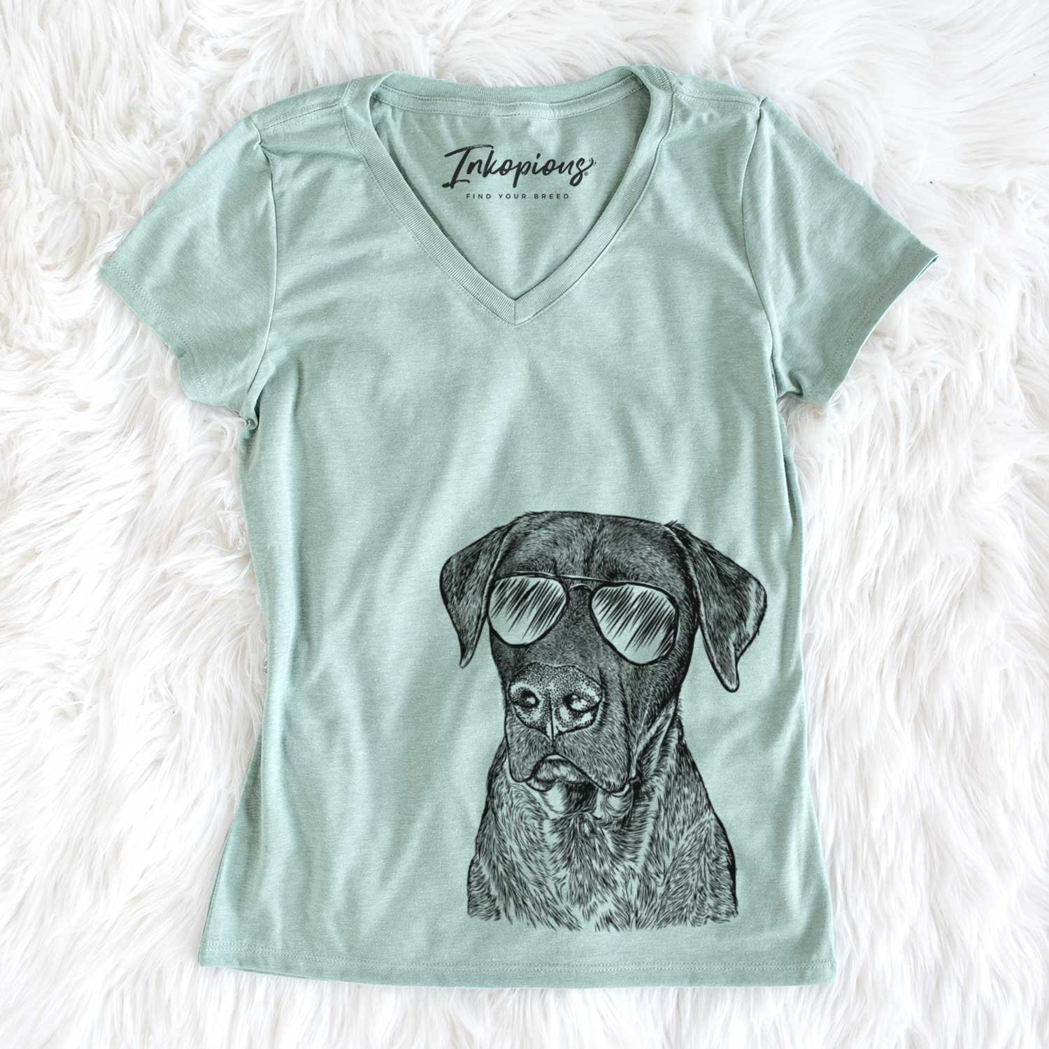 Aviator David the Boxador - Women's V-neck Shirt