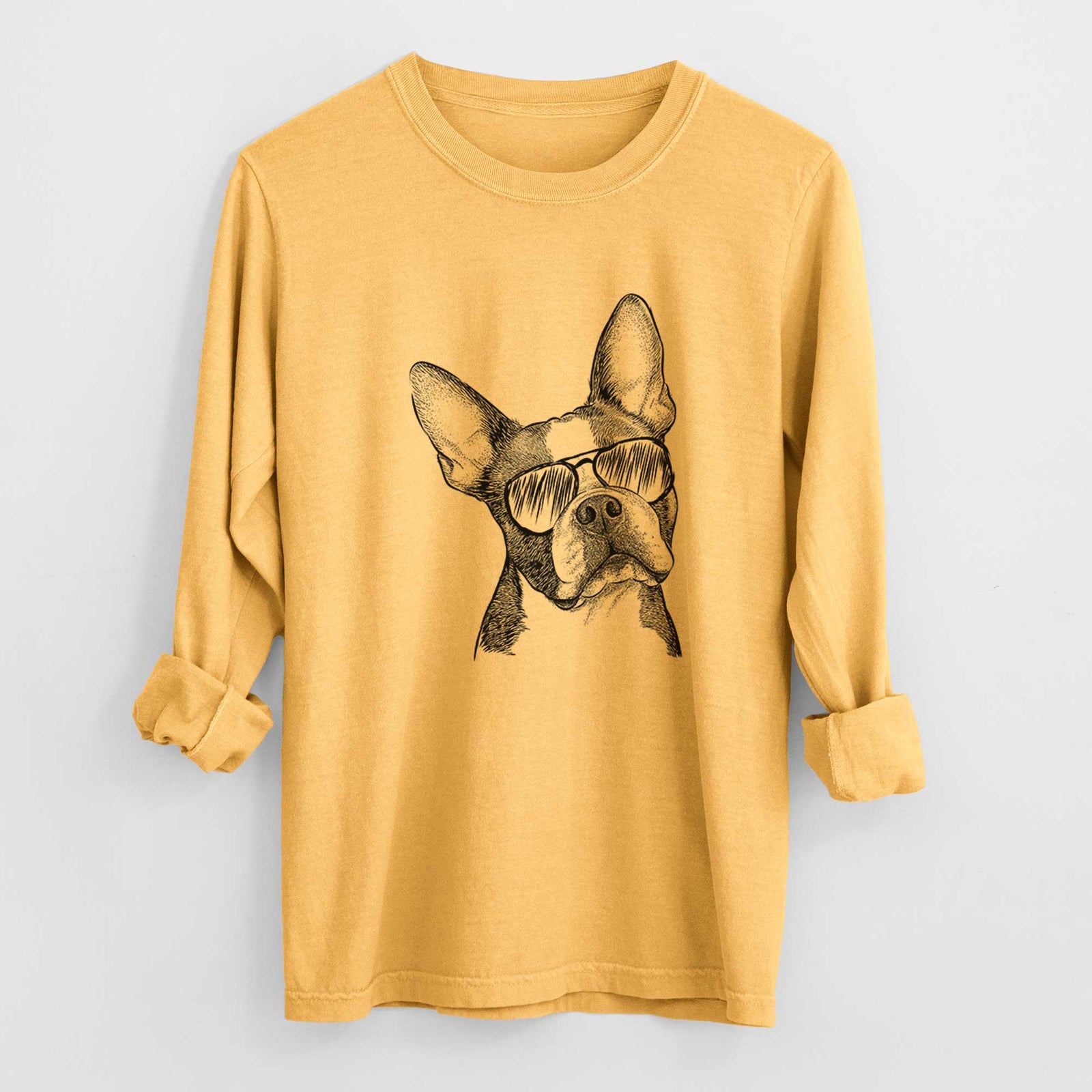 Aviators Dee Dee the Boston Terrier - Heavyweight 100% Cotton Long Sleeve