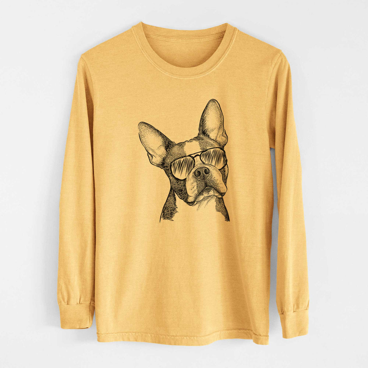 Aviators Dee Dee the Boston Terrier - Heavyweight 100% Cotton Long Sleeve