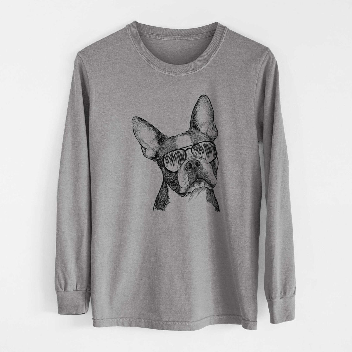Aviators Dee Dee the Boston Terrier - Heavyweight 100% Cotton Long Sleeve