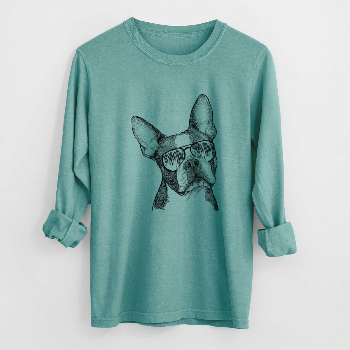Aviators Dee Dee the Boston Terrier - Heavyweight 100% Cotton Long Sleeve