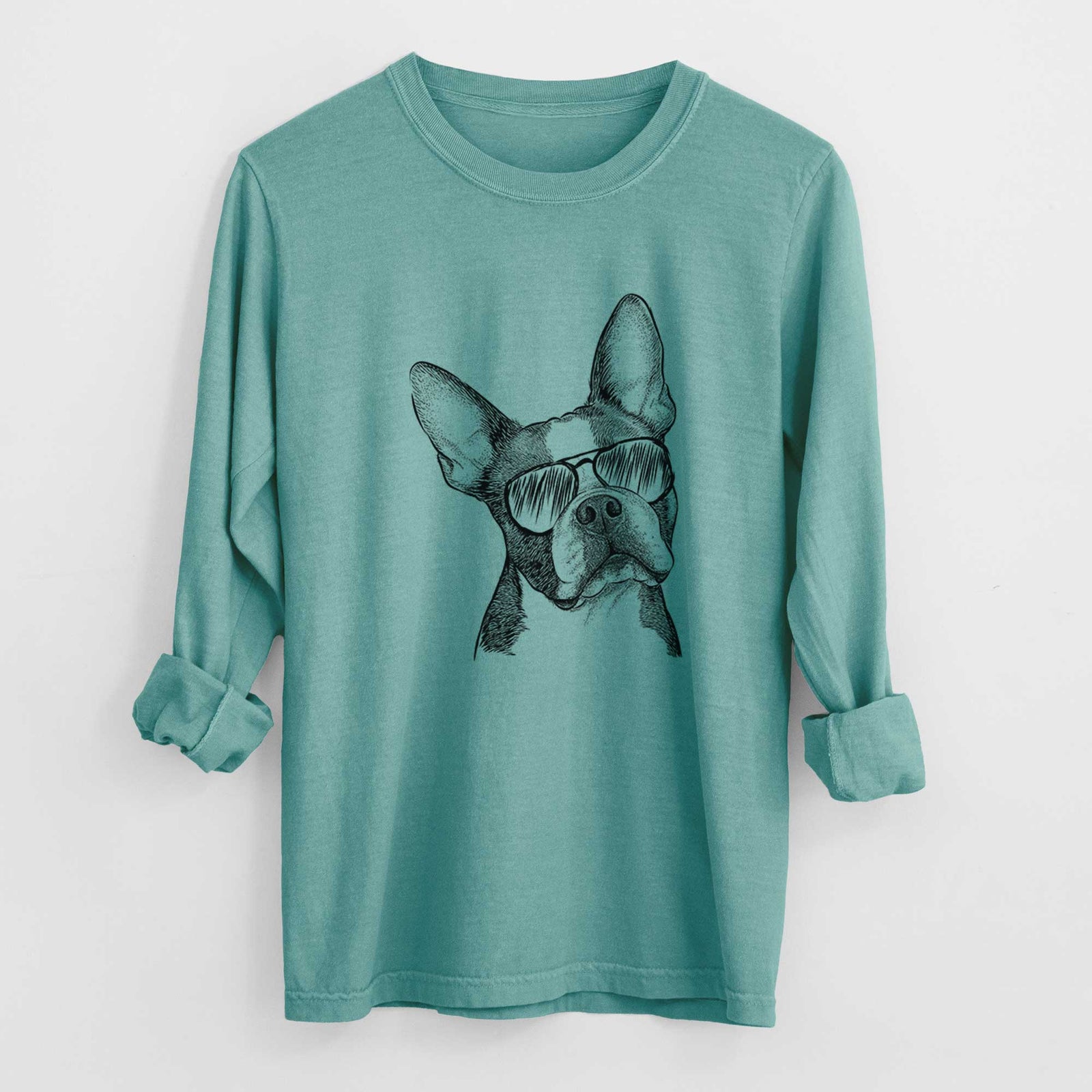 Aviators Dee Dee the Boston Terrier - Heavyweight 100% Cotton Long Sleeve