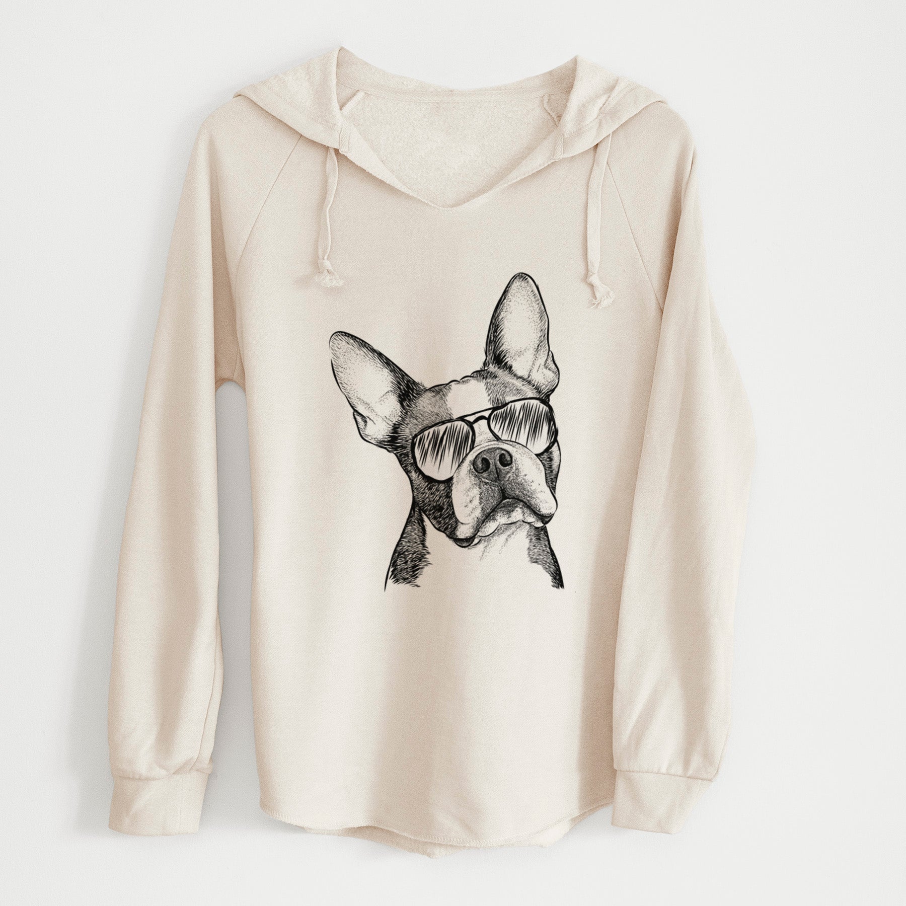 Aviator Dee Dee the Boston Terrier - Cali Wave Hooded Sweatshirt