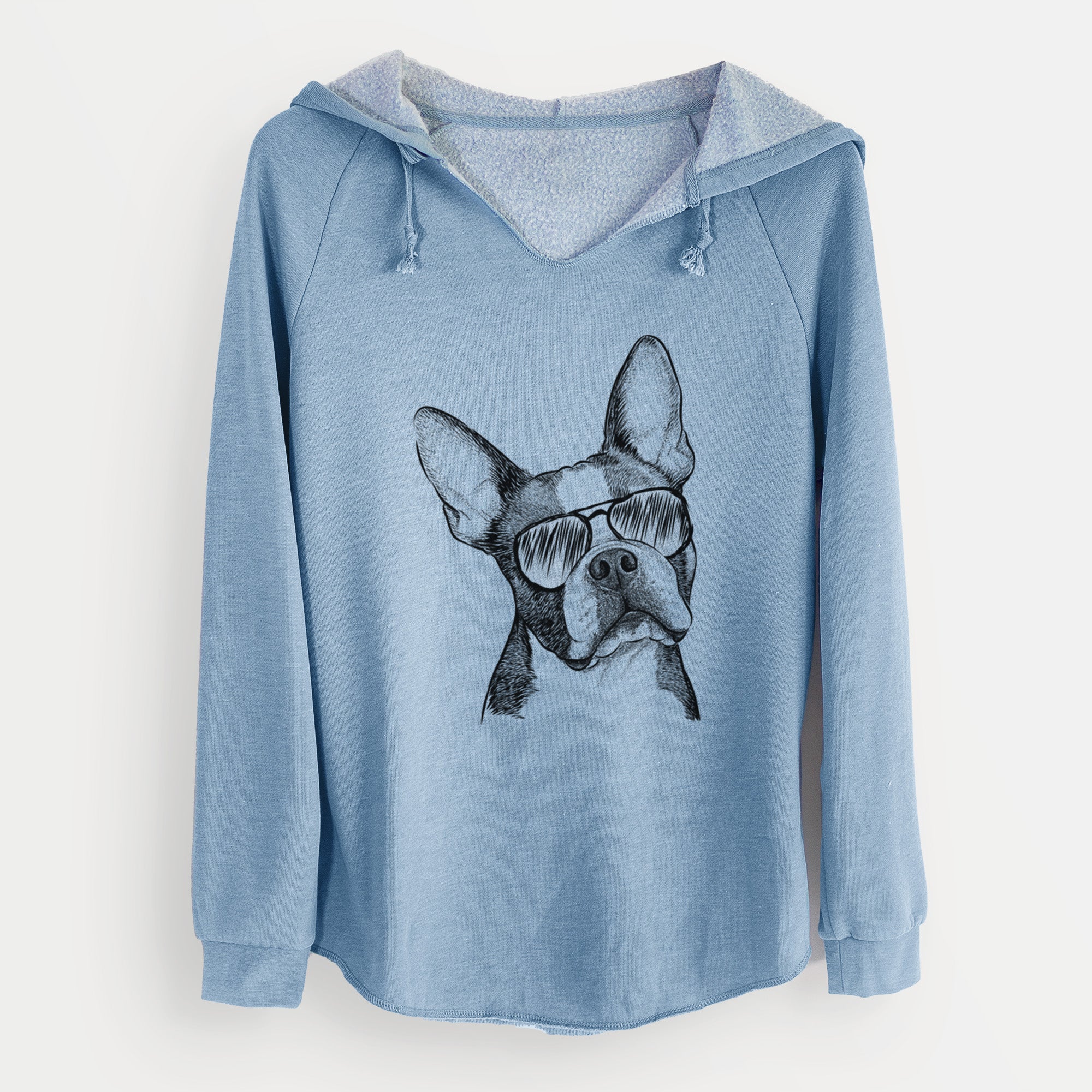 Aviator Dee Dee the Boston Terrier - Cali Wave Hooded Sweatshirt