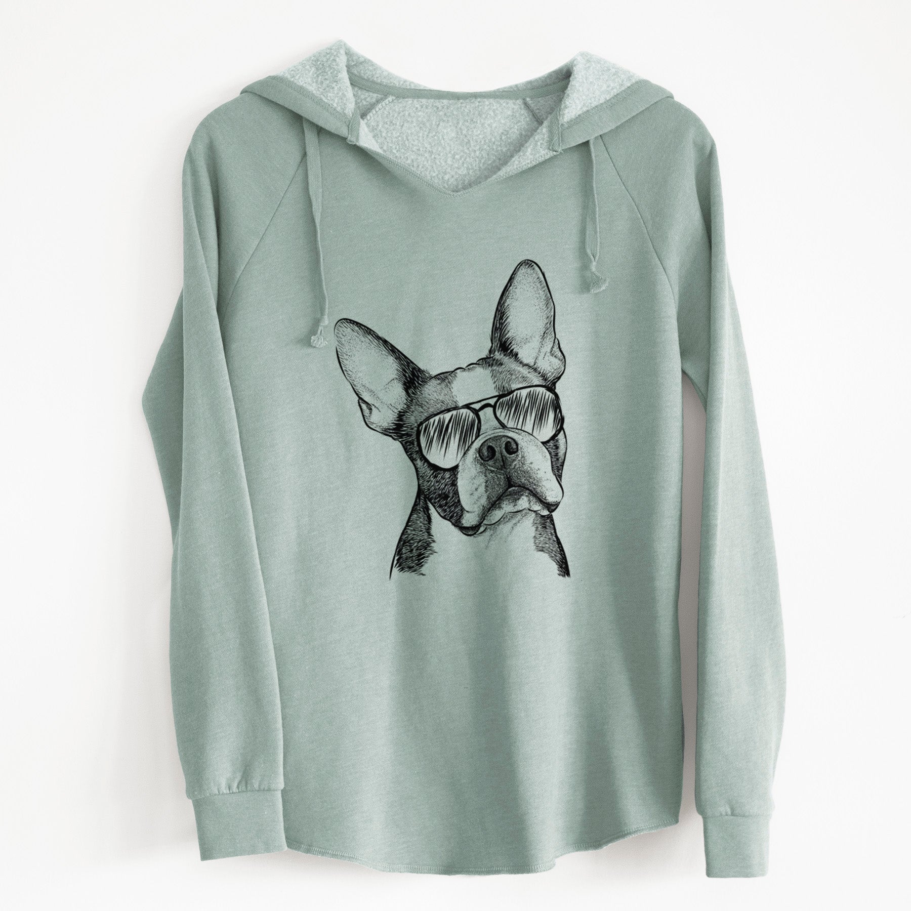 Aviator Dee Dee the Boston Terrier - Cali Wave Hooded Sweatshirt