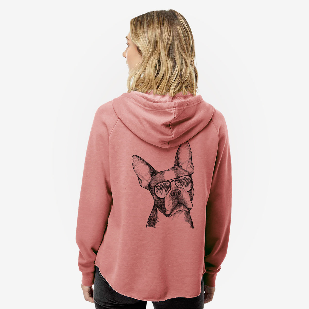 Dee Dee the Boston Terrier - Women's Cali Wave Zip-Up Sweatshirt