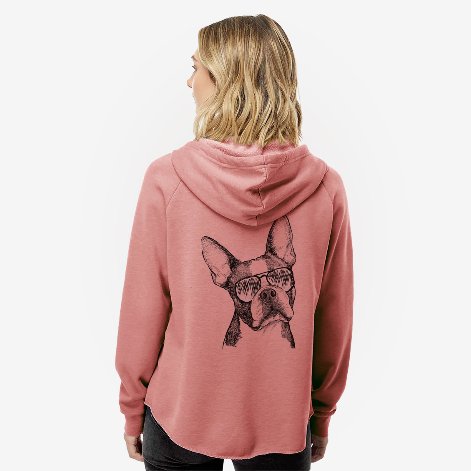Dee Dee the Boston Terrier - Women's Cali Wave Zip-Up Sweatshirt